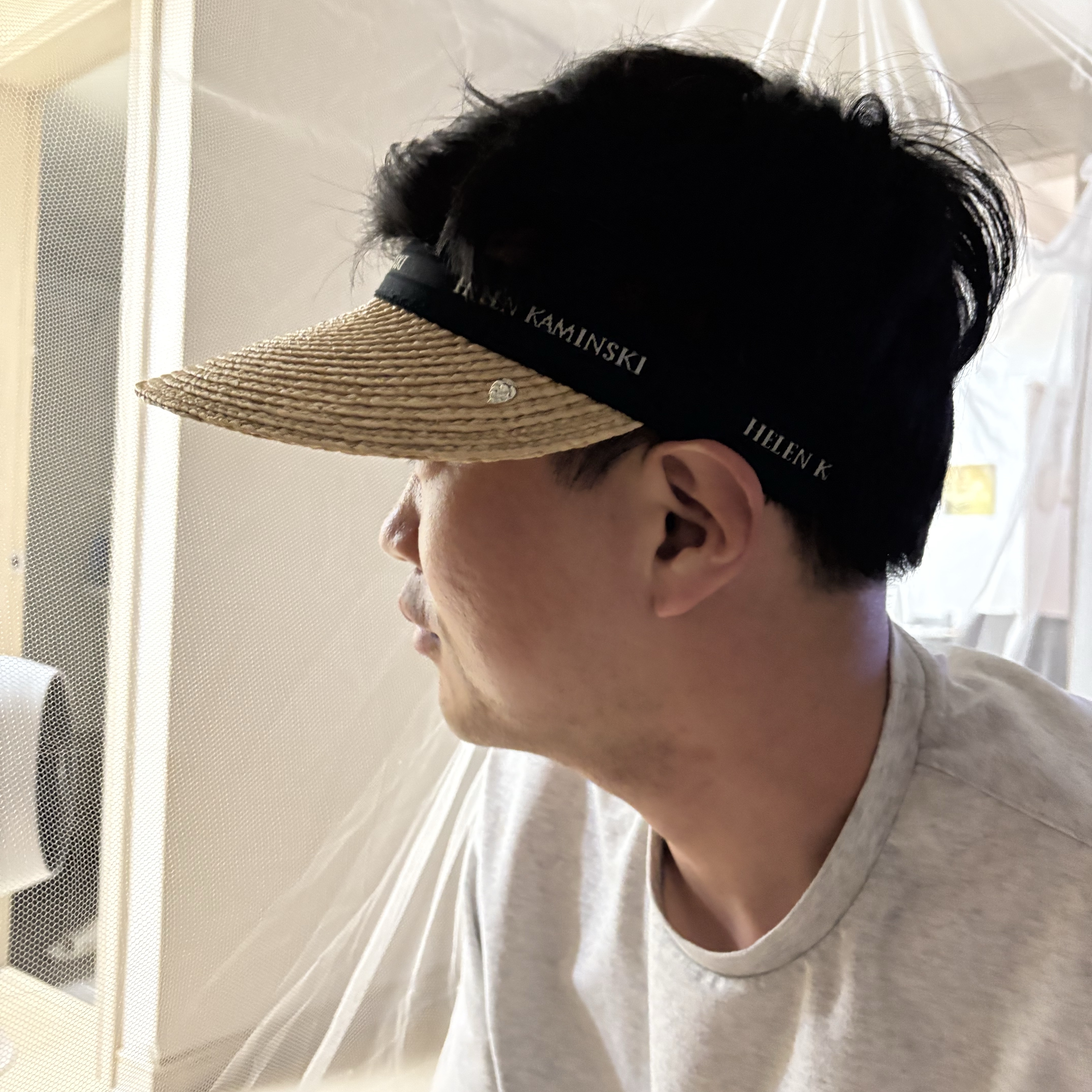 (W) Helen Kaminski Bianca Natural Black Logo 착용 스타일