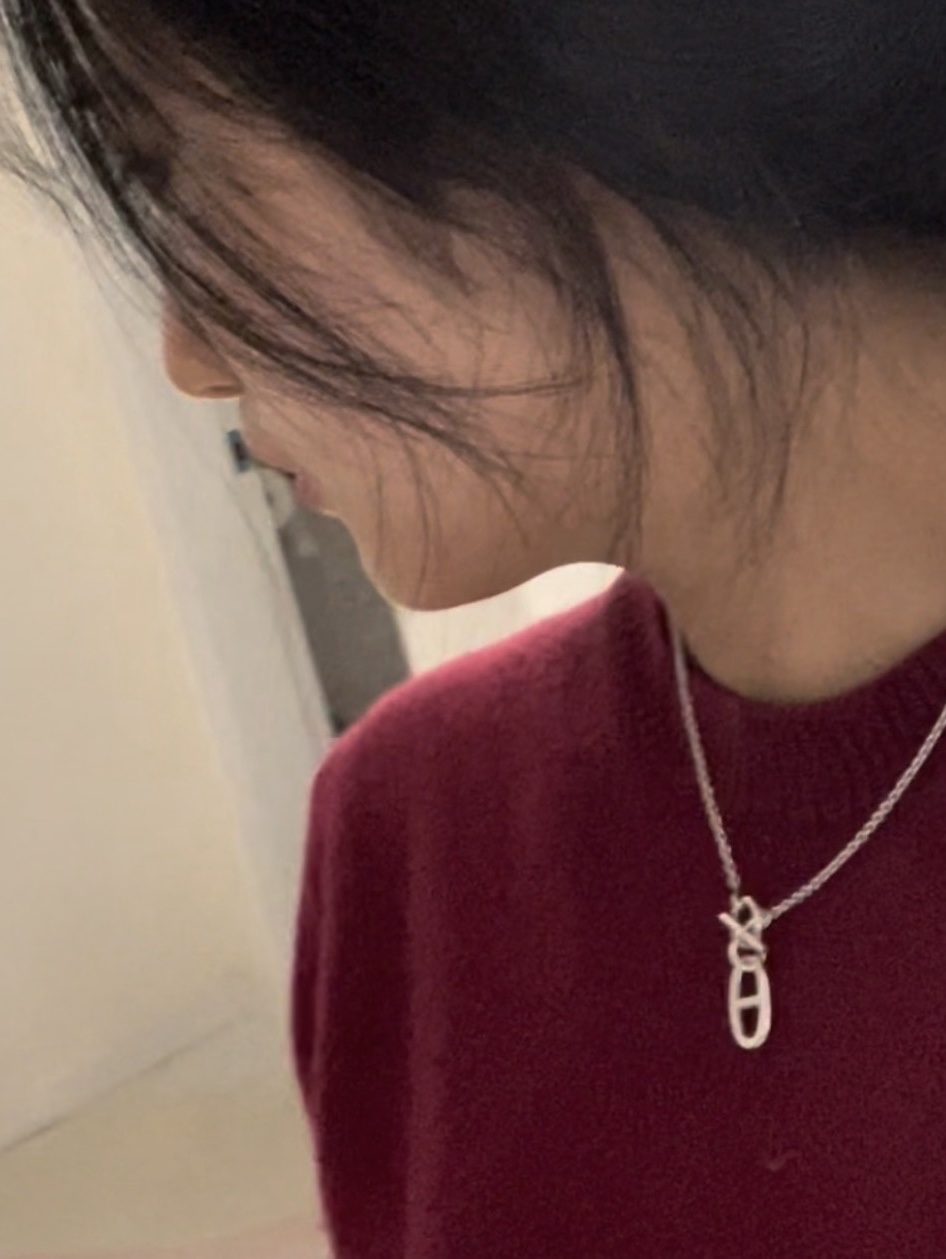 (W) Hermes Chaine D'Ancre Pendant Sterling Silver 착용 스타일 - 2