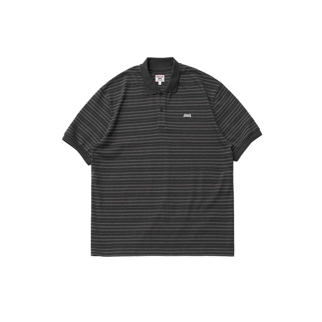 르티그레 멀티-스트라이프 폴로 티셔츠 차콜(Le TIGRE Multi-stripe polo T-shirt Charcoal)