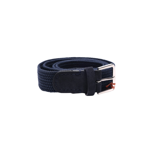 FAL1274-W000 Loro Piana Sea Weave Belt Navy Blue