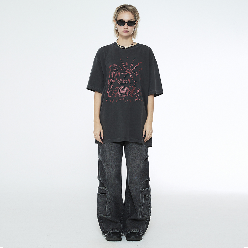 쎄르페 멀티포켓 카펜터 와이드 데님팬츠 차콜(SSERPE Multi Pocket Carpenter Wide Denim Pants Charcoal) - 6