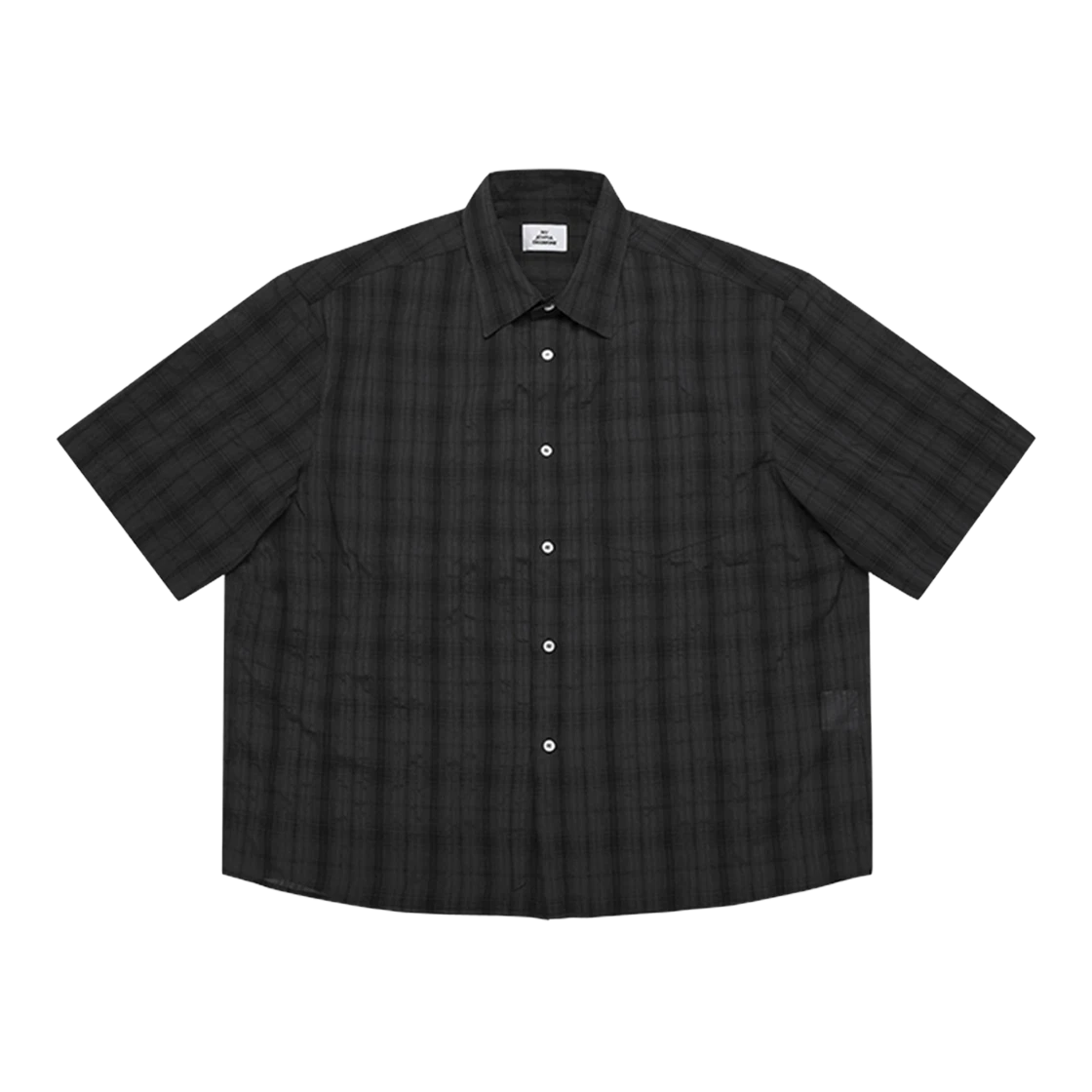 MJD 오버사이즈 체크 하프 셔츠 차콜(MJD Oversized Check Half Shirt Charcoal)