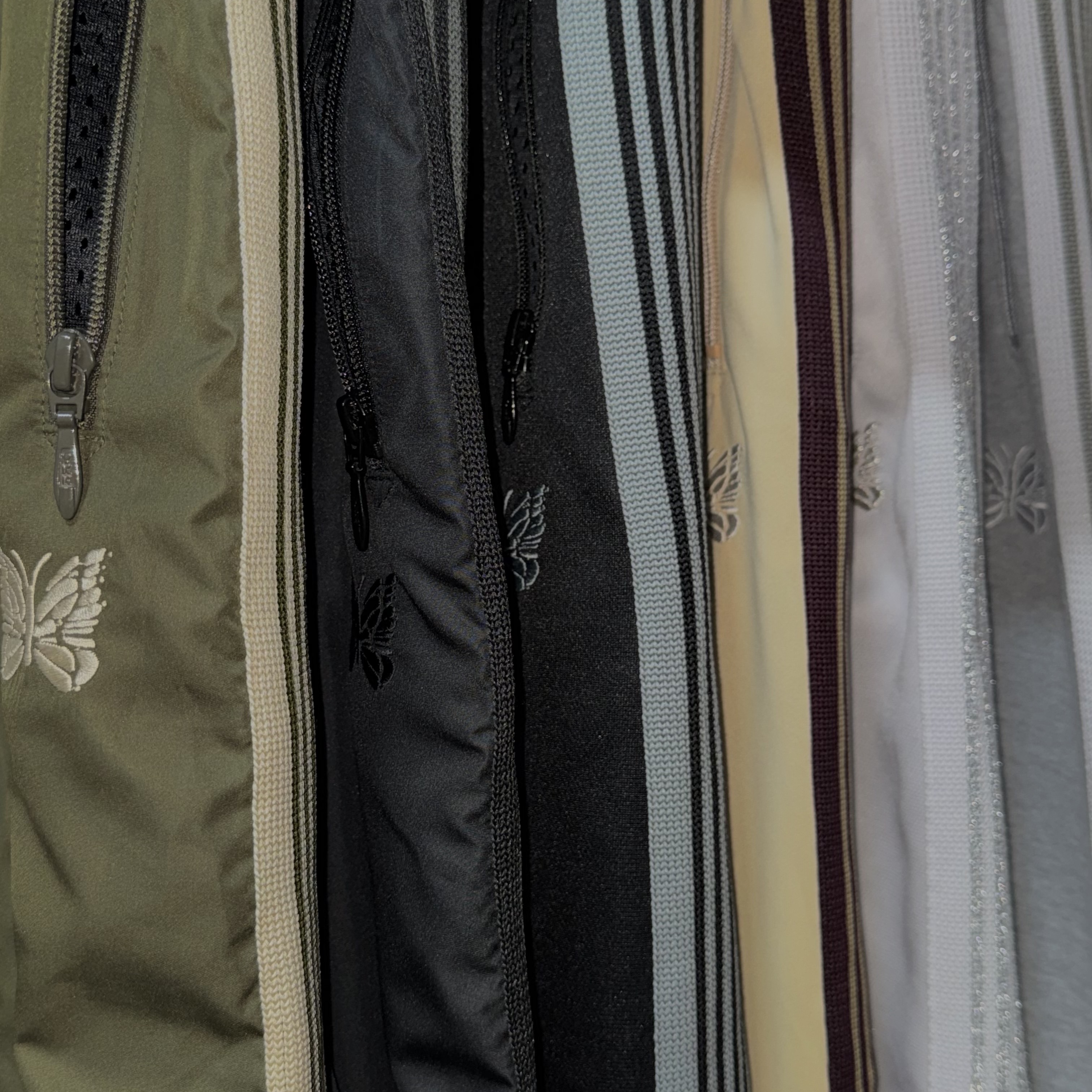 Needles x LHP H.D. Nylon Track Pants Olive, Needles x LHP H.D. Nylon Track Pants Black 착용 스타일