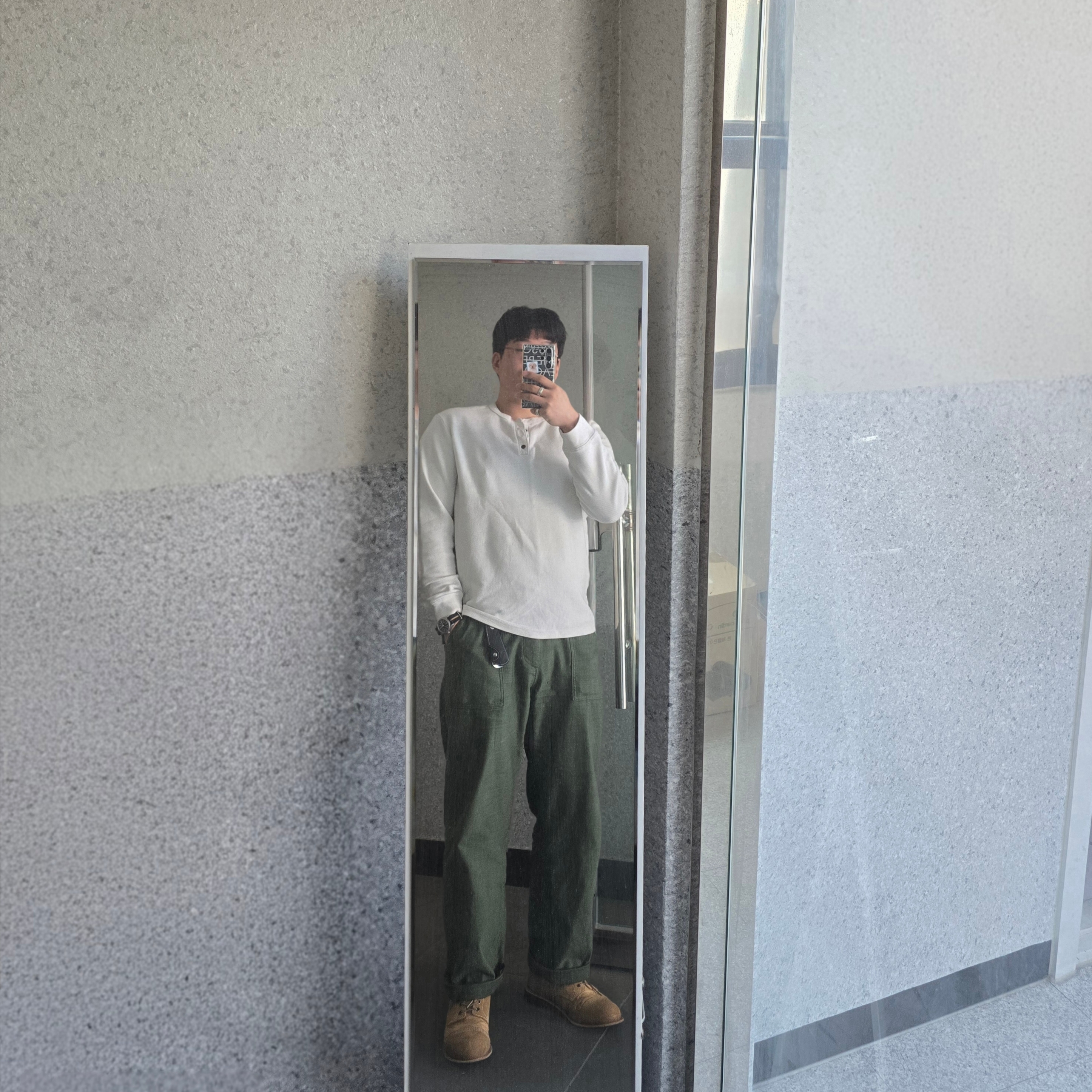 JOSEPHT WorkBoots Beige 착용 스타일