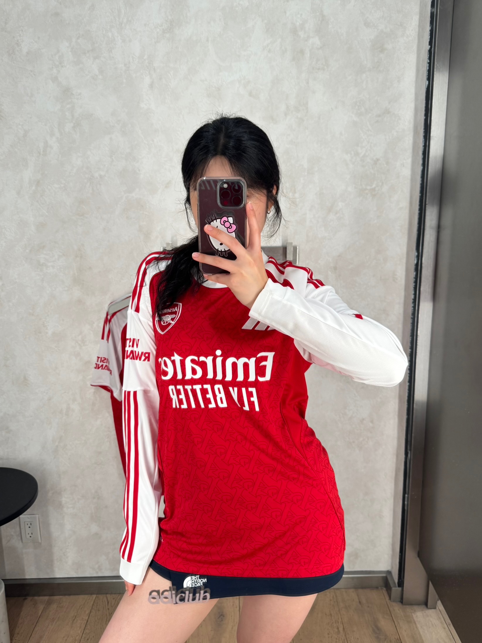Adidas Arsenal 2023/24 Home Jersey Better Scarlet White - KR Sizing (Non Marking Ver.) 착용 스타일