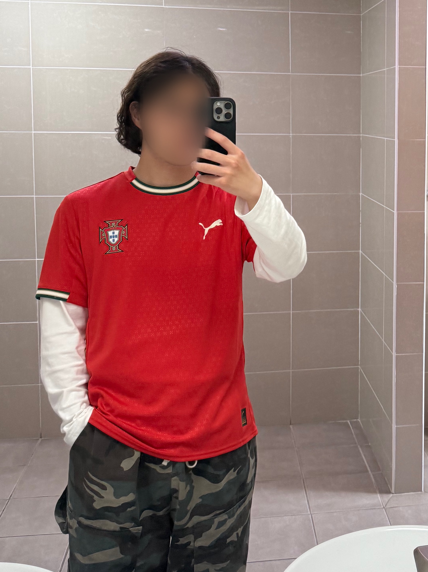 Puma Portugal 2025 Home Jersey Sport Red (Non Marking Ver.) 착용 스타일 - 1