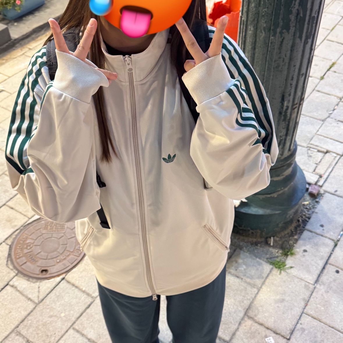 Adidas Originals Track Jacket Gender Neutral Bliss Collegiate Green - KR Sizing 착용 스타일