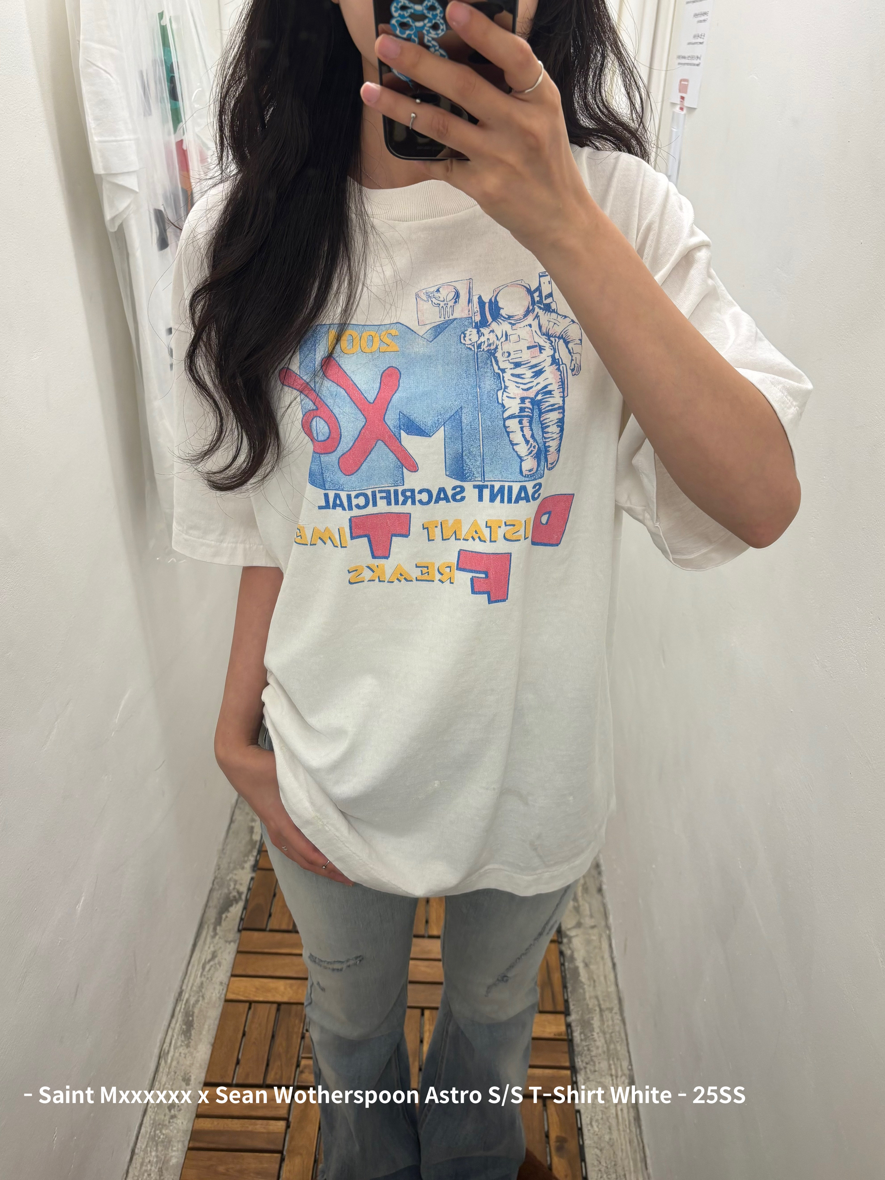 Supreme x Hysteric Glamour Baby T-Shirt White - 24FW 착용 스타일 - 2
