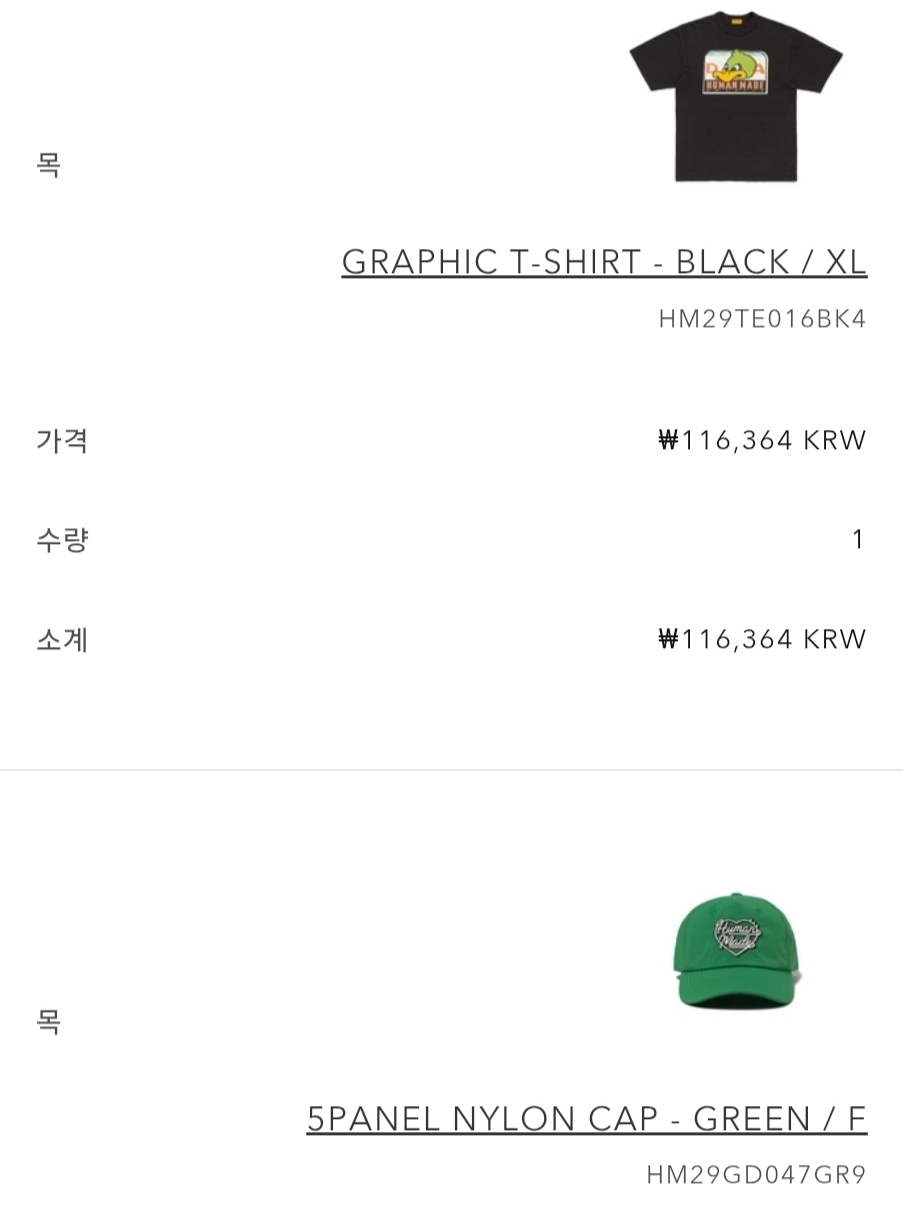 Human Made Graphic T-Shirt Black, Human Made 5 Panel Nylon Cap Green 착용 스타일