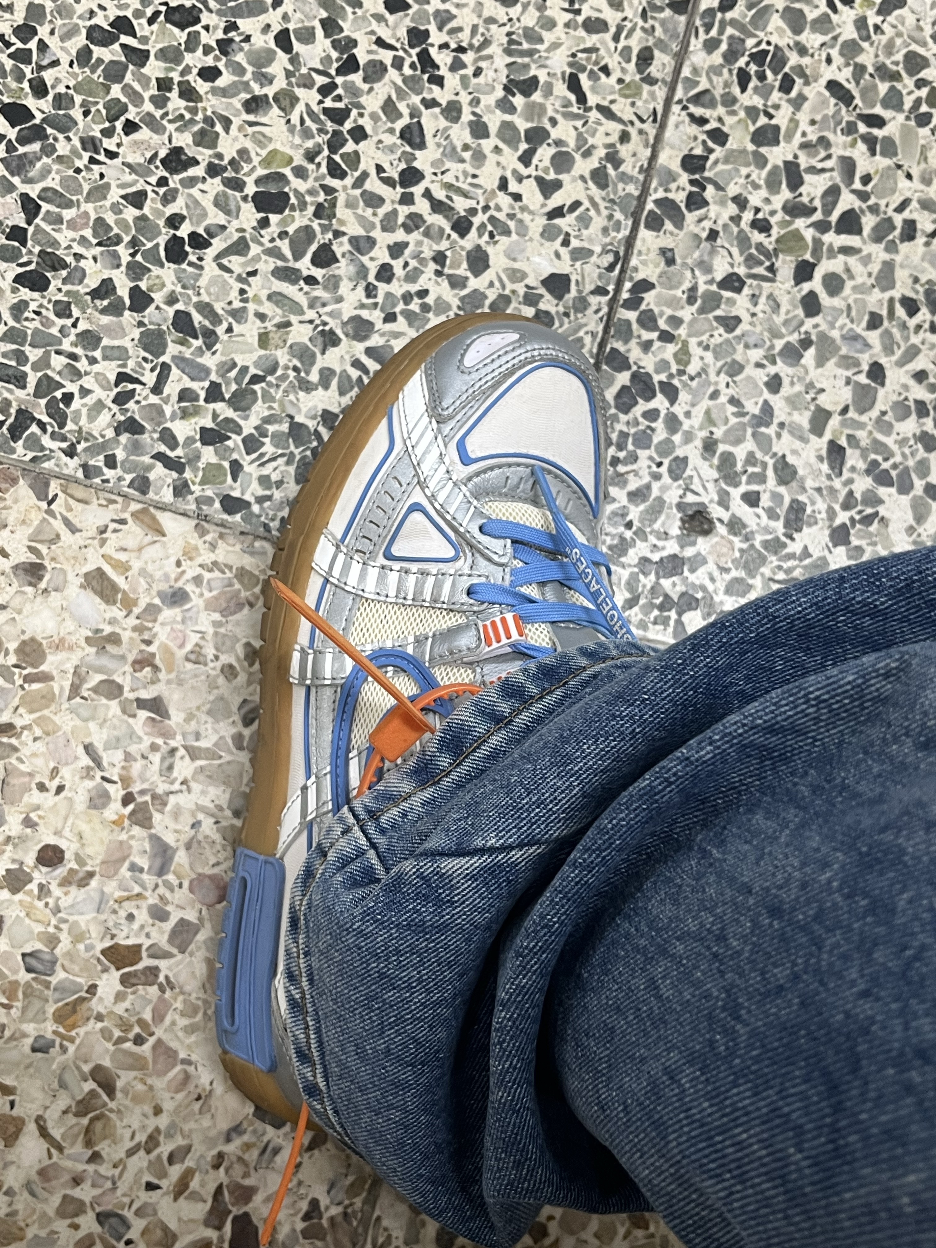 Nike x Off-White Air Rubber Dunk University Blue 착용 스타일 - 1