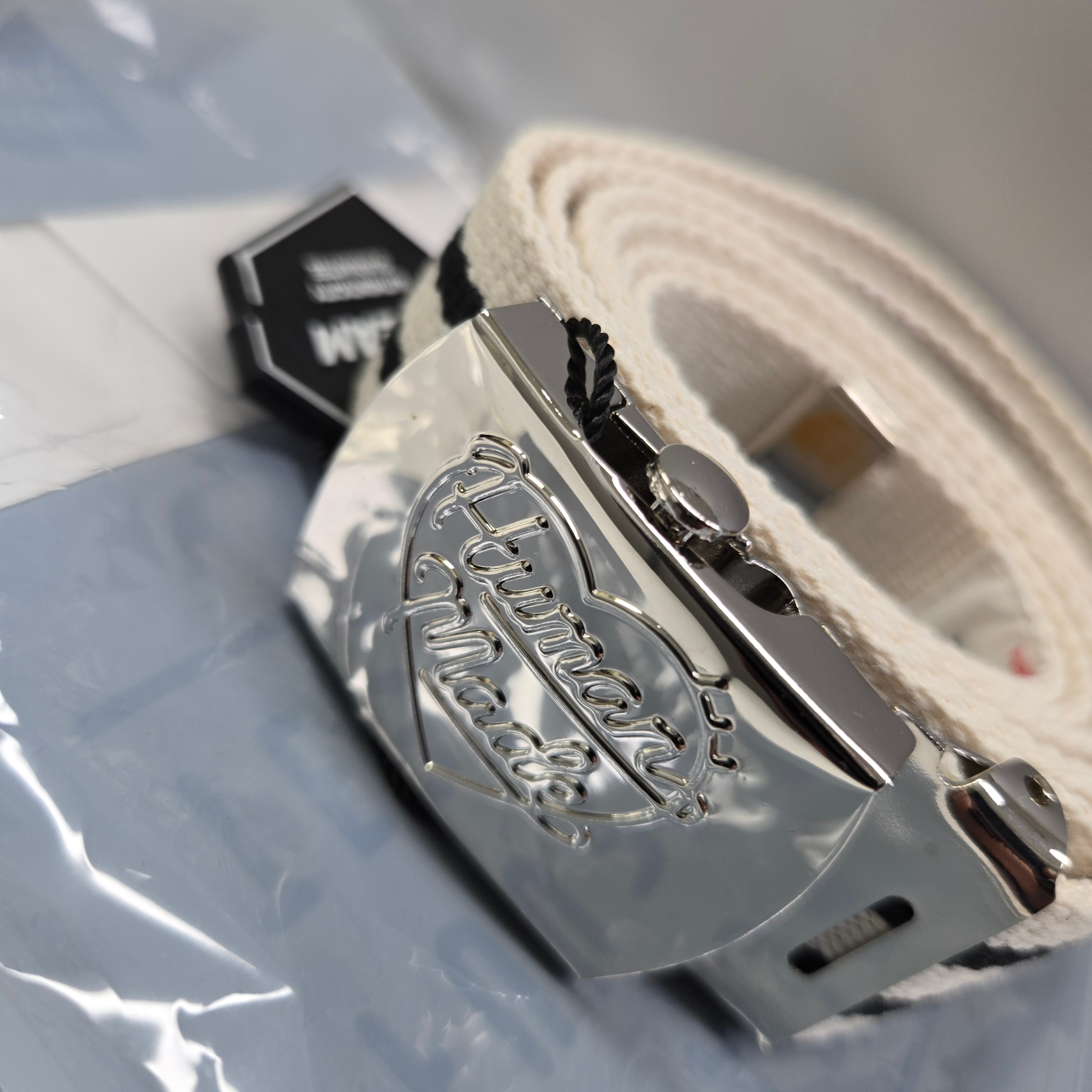 Human Made Web Belt White 착용 스타일