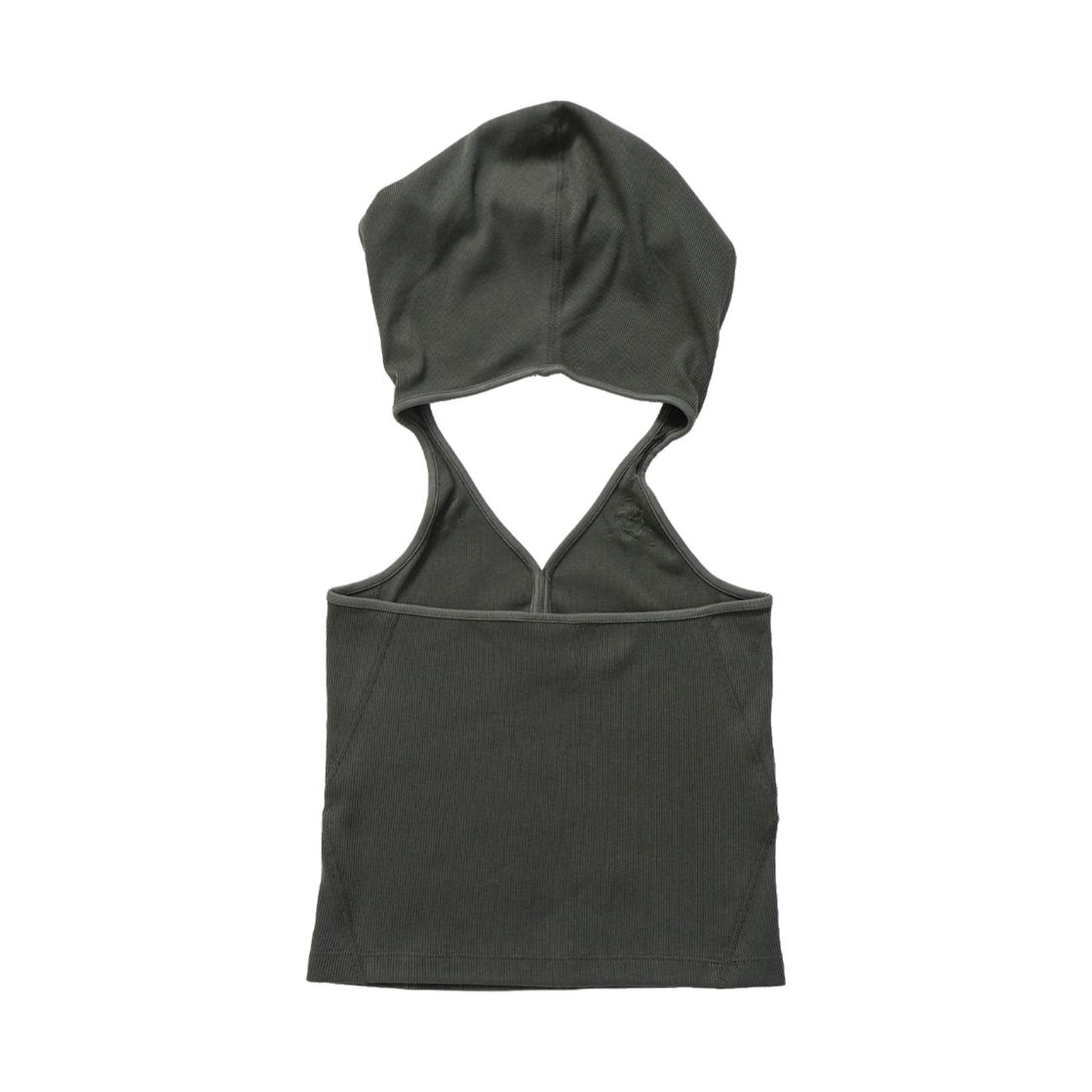 MP25HSSL02CH mnmpair Button Hood Halterneck Top Charcoal - #2