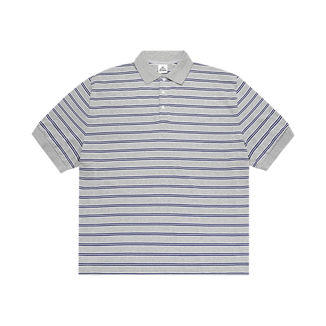 엠제이디 오버사이즈 스트라이프 폴로 멜란지 그레이(MJD Oversized Stripe Polo Melange Grey)