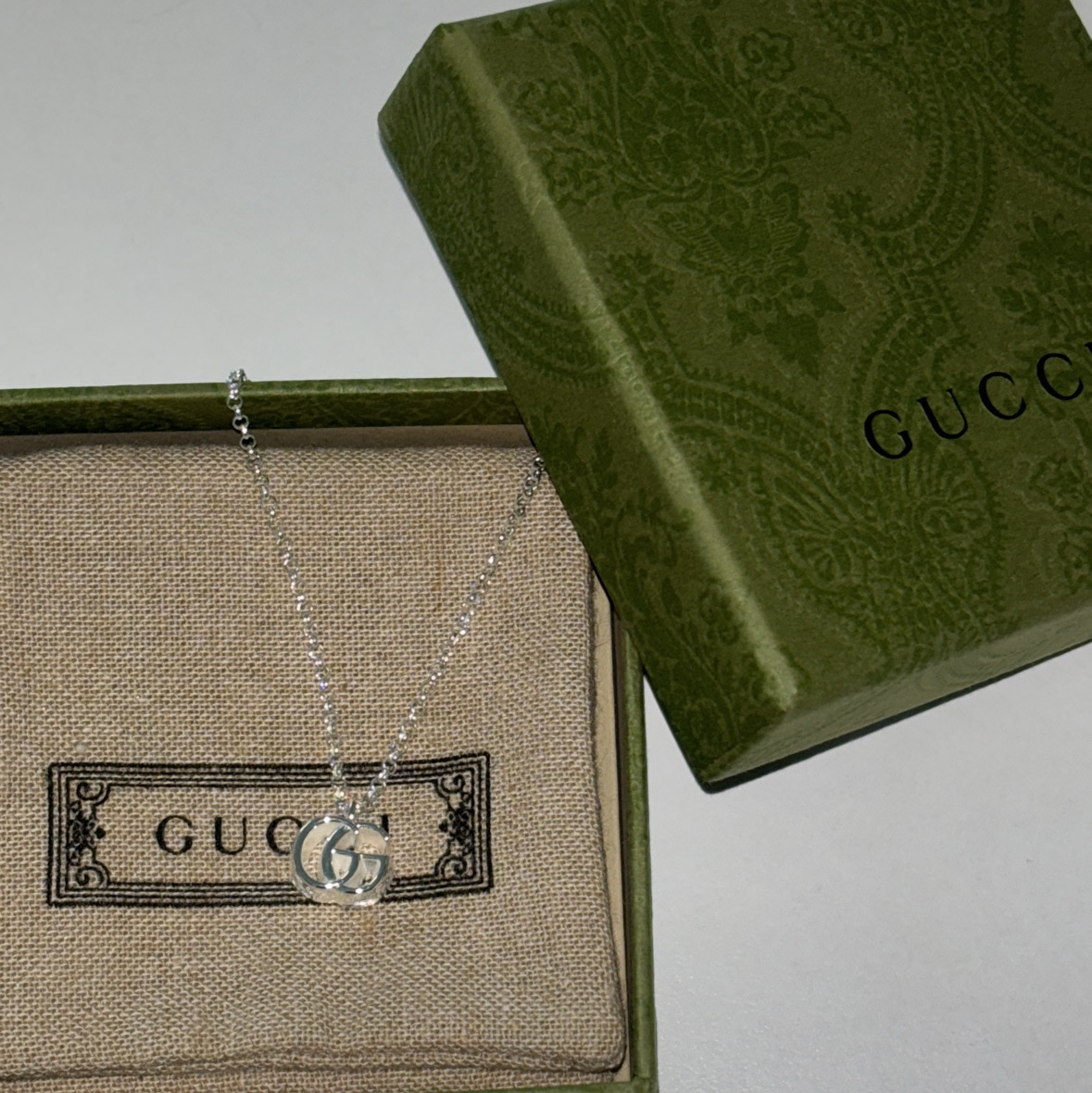 (W) Gucci GG Marmont Necklace 925 Sterling Silver 착용 스타일