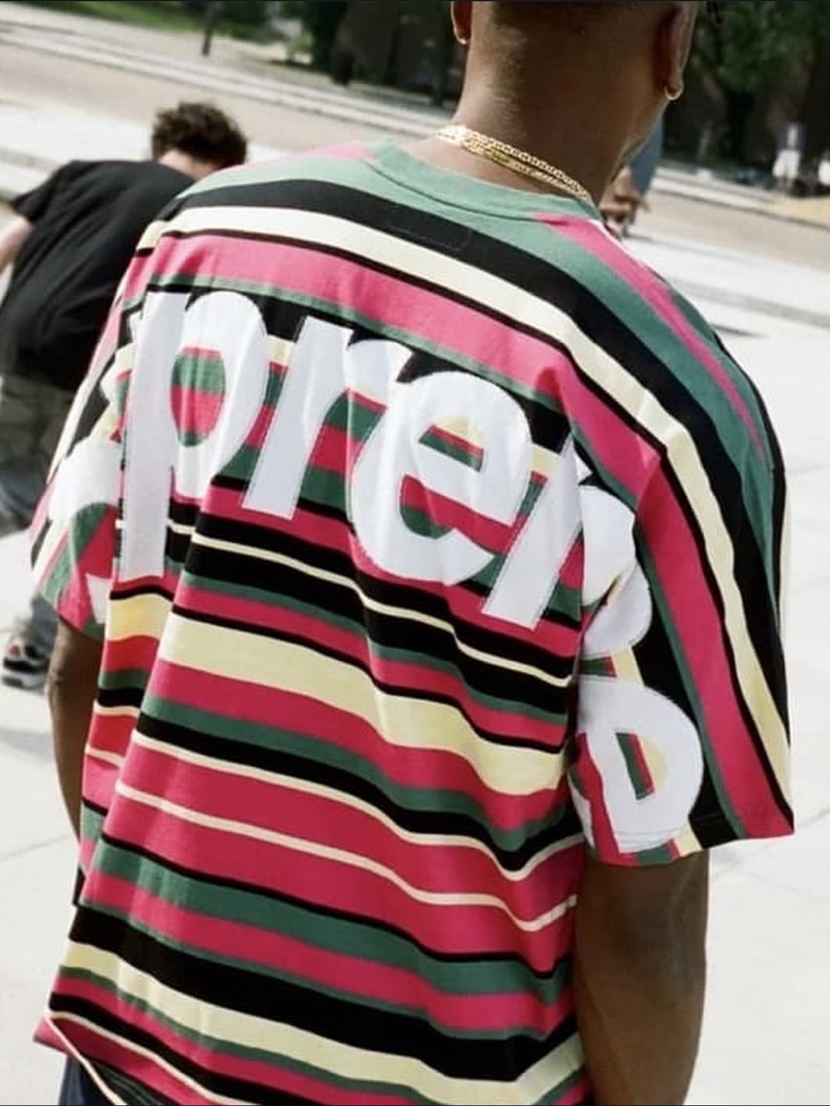Supreme Intarsia S/S Top Stripe - 25SS 착용 스타일