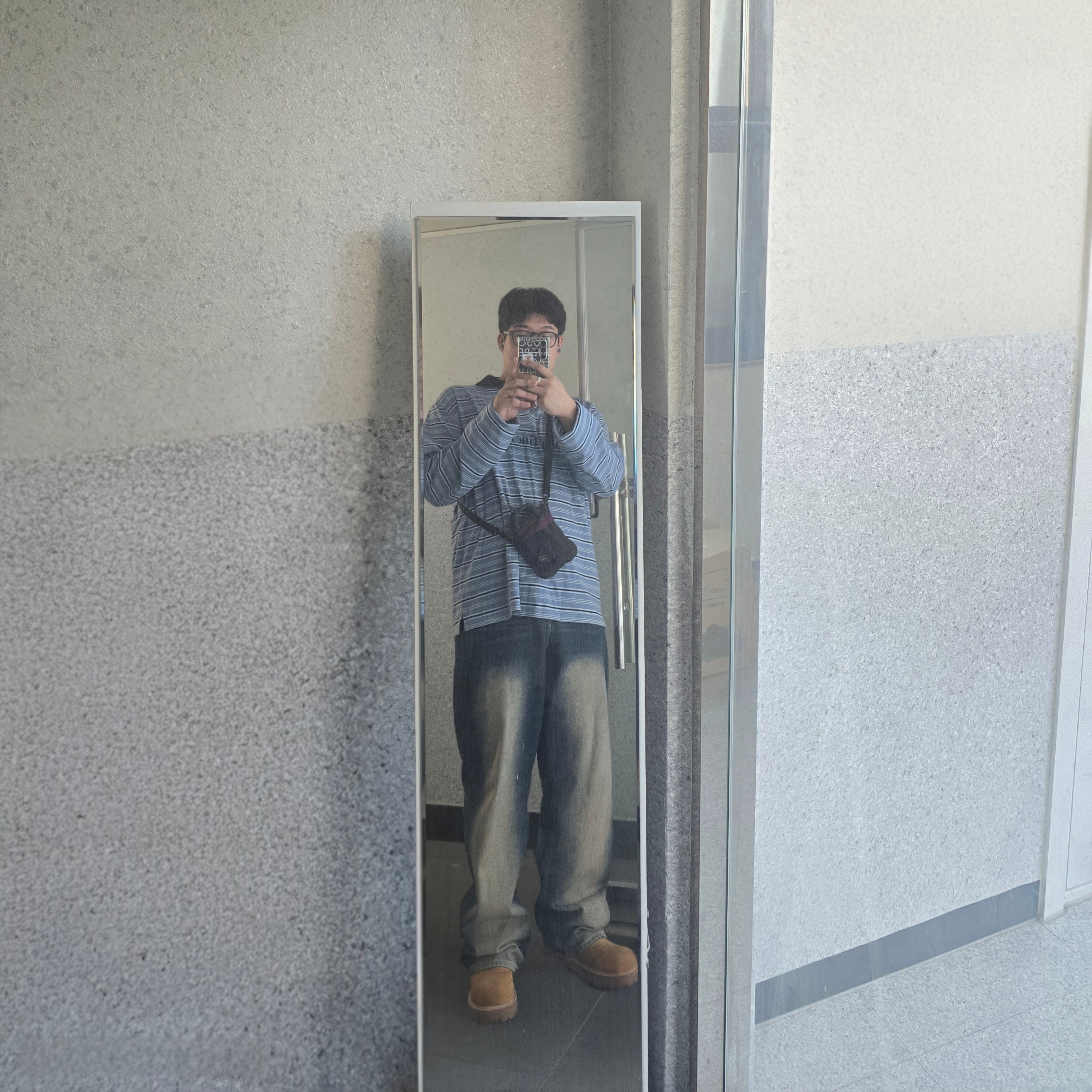 Kinchi x My Name Is Peter Boots - 888 (a) Yellow, Satur Brooklyn Newtro Wide Pants Washed Denim Blue 착용 스타일