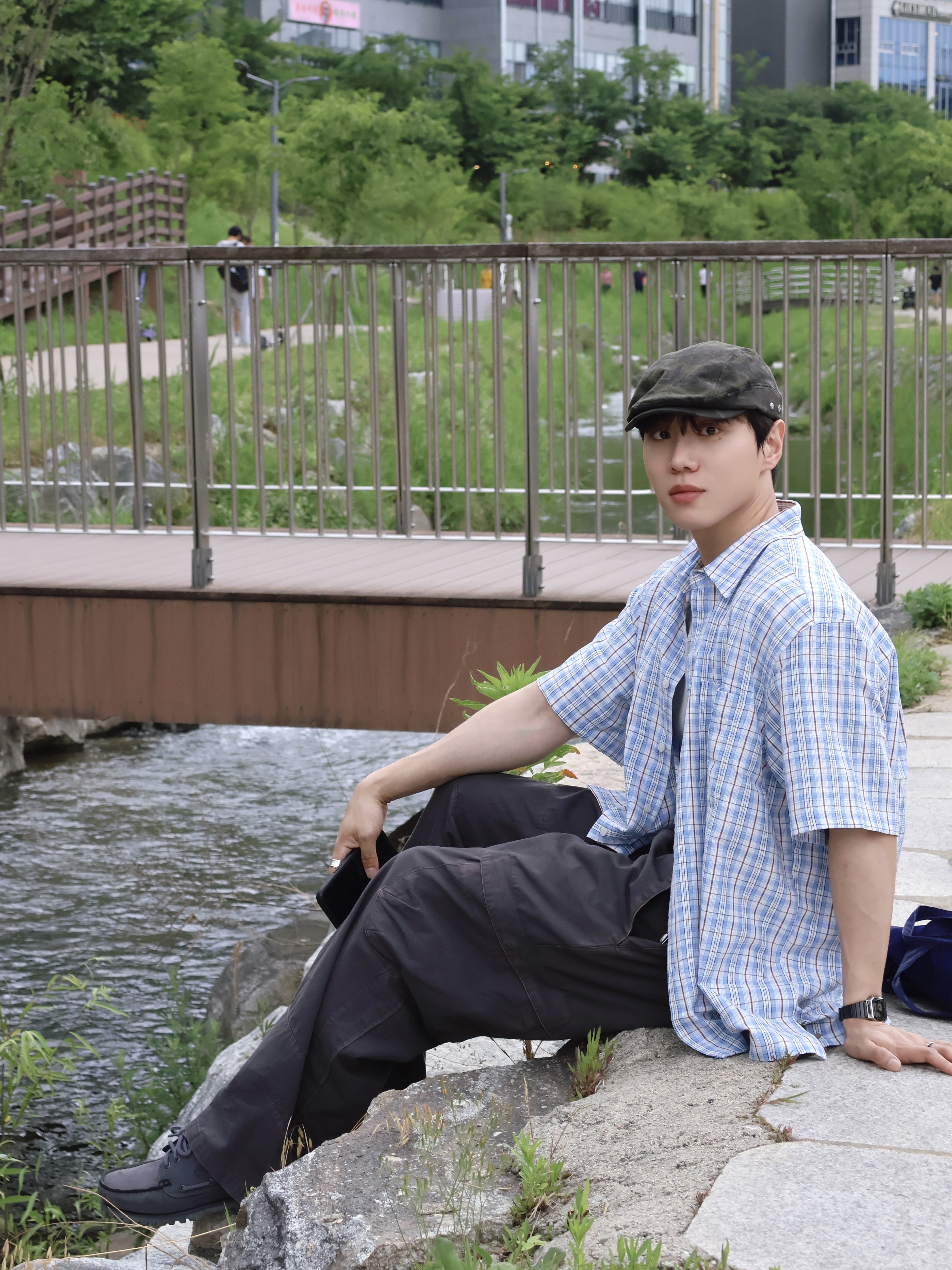 Ballute All Weather Over Silhouette Shirts Blue Check, Timberland x Sculpstore 3-Eye Boat Shoes Black - Wide 착용 스타일 - 1