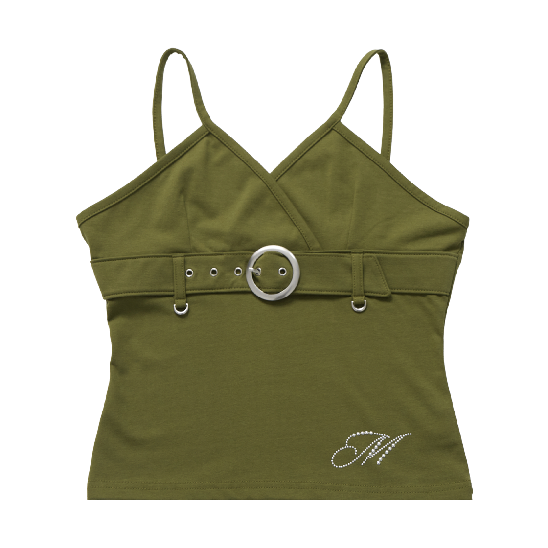 미니멀페어 벨티드 슬리브리스 올리브(mnmpair Belted Sleeveless Olive)