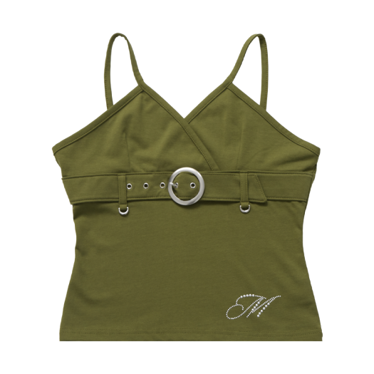 MP25HSSL01OL mnmpair Belted Sleeveless Olive
