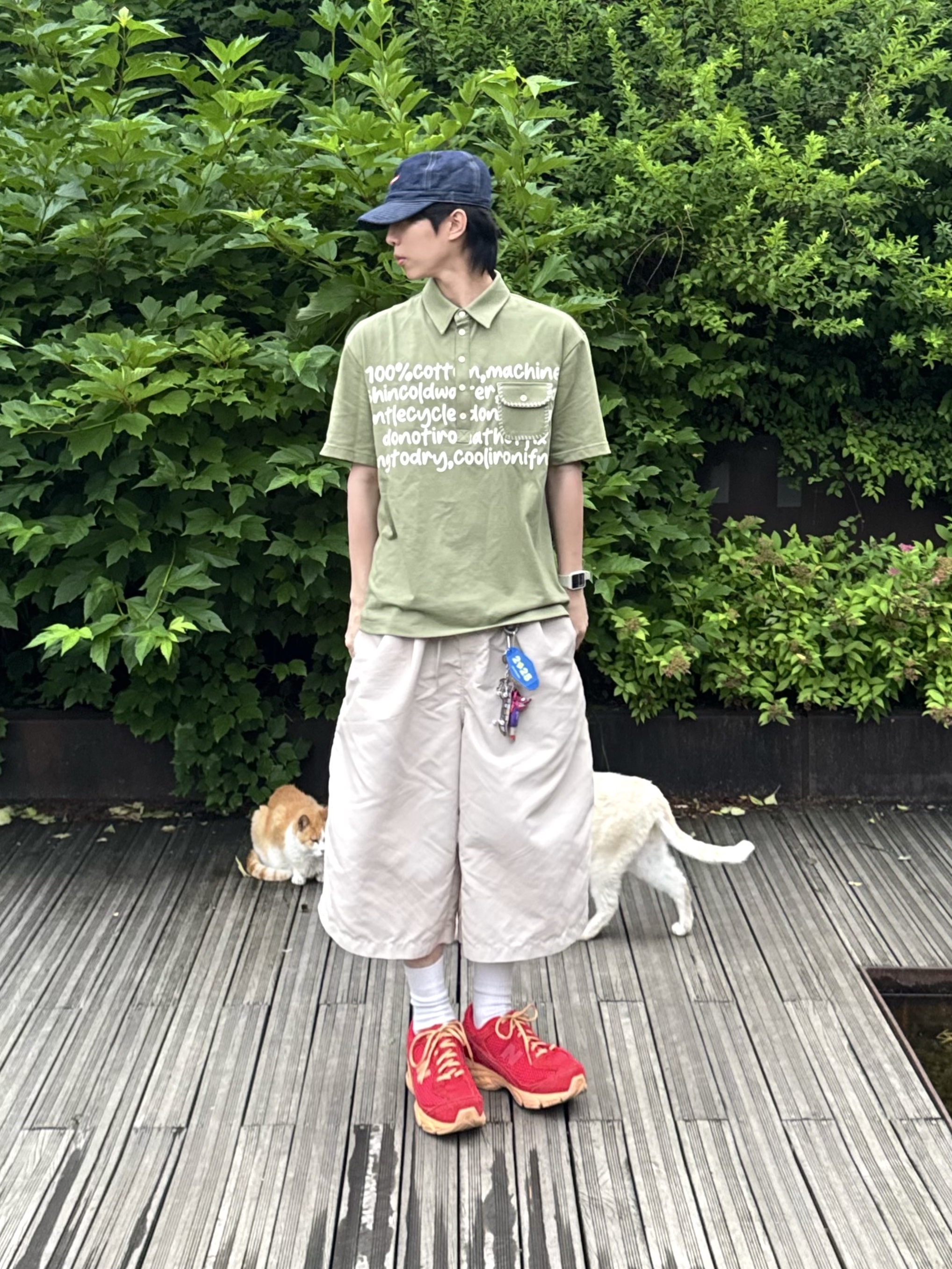 Human Made Denim Work Cap Indigo, New Balance 509 Deep Red 착용 스타일 - 1
