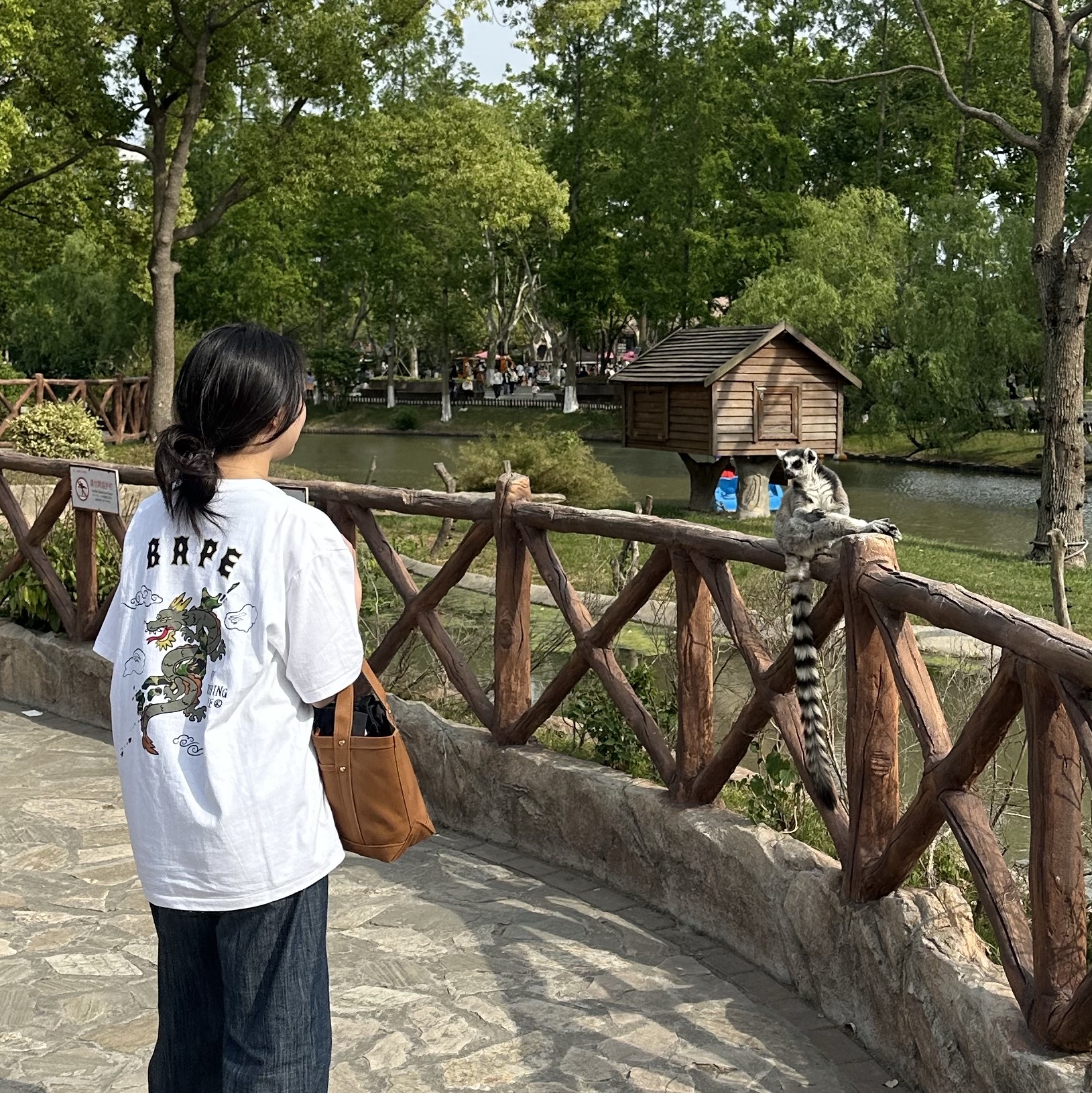 Human Made Duck Canvas Tote Small Brown, Supreme Mesh Mini Duffle Bag Leopard - 23SS 착용 스타일 - 3