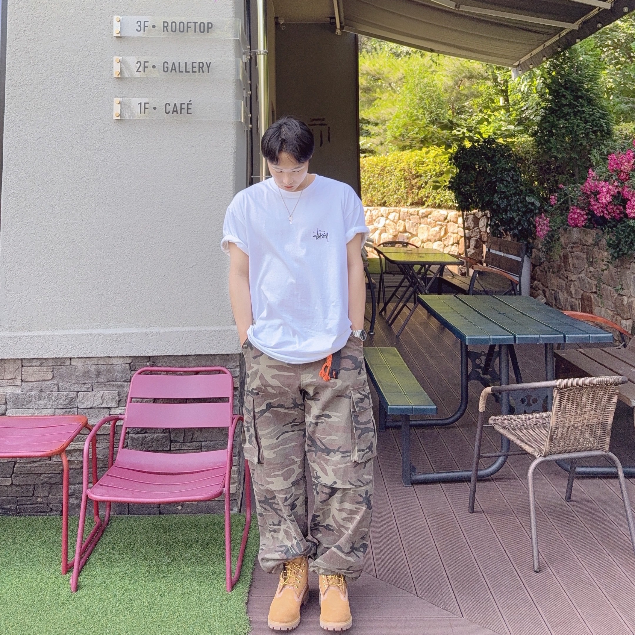 Stussy Basic Stussy T-Shirt White 2024, 2025, Timberland Premium 6 inch Waterproof Boot Wheat Nubuck - Wide 착용 스타일