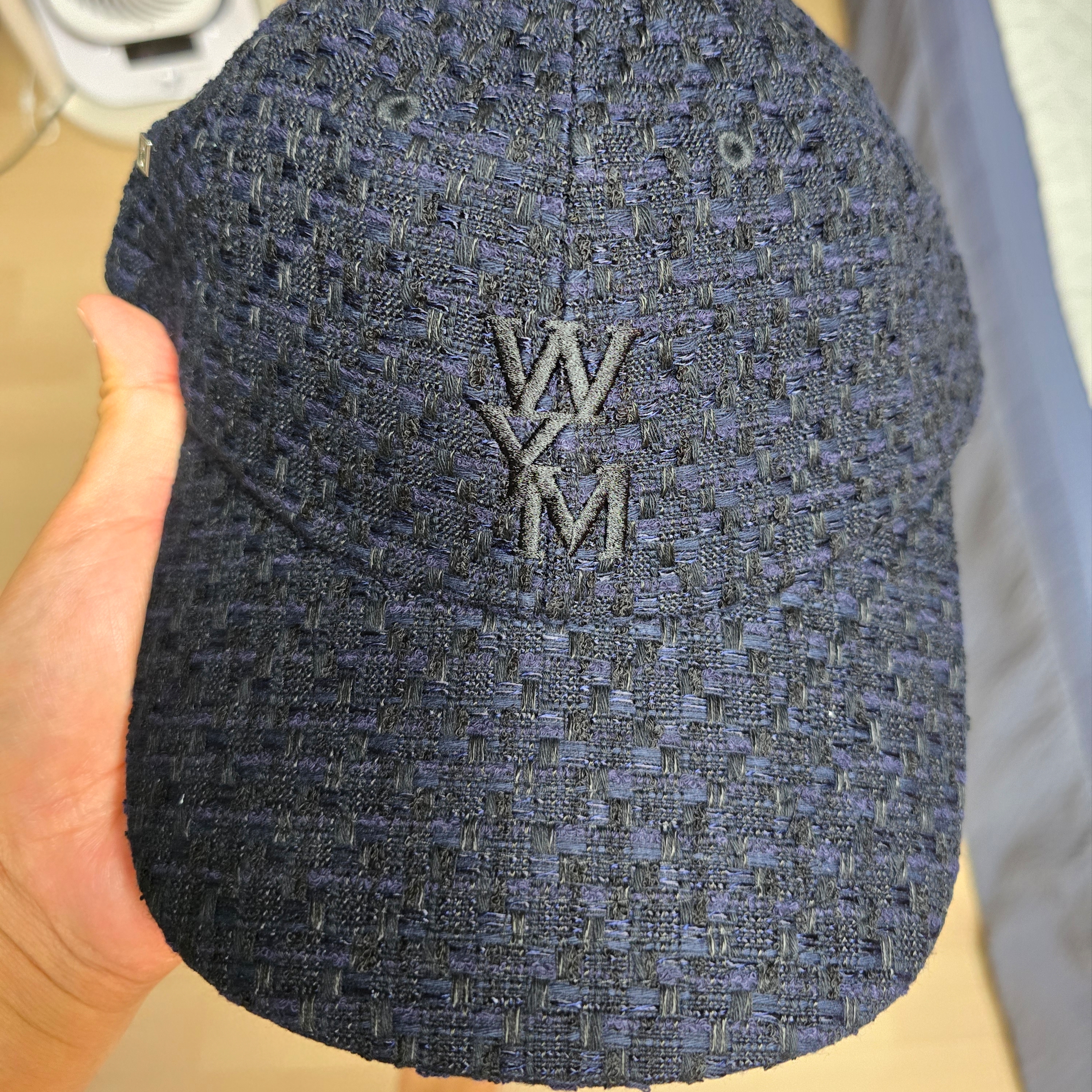 Wooyoungmi Tweed Ball Cap Navy - 23SS 착용 스타일
