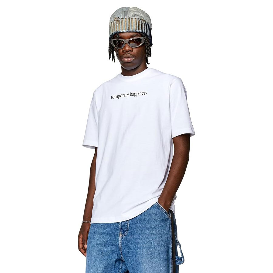 Diesel T-Just-L7 Short Sleeve T-Shirt White 착용 스타일 - 1