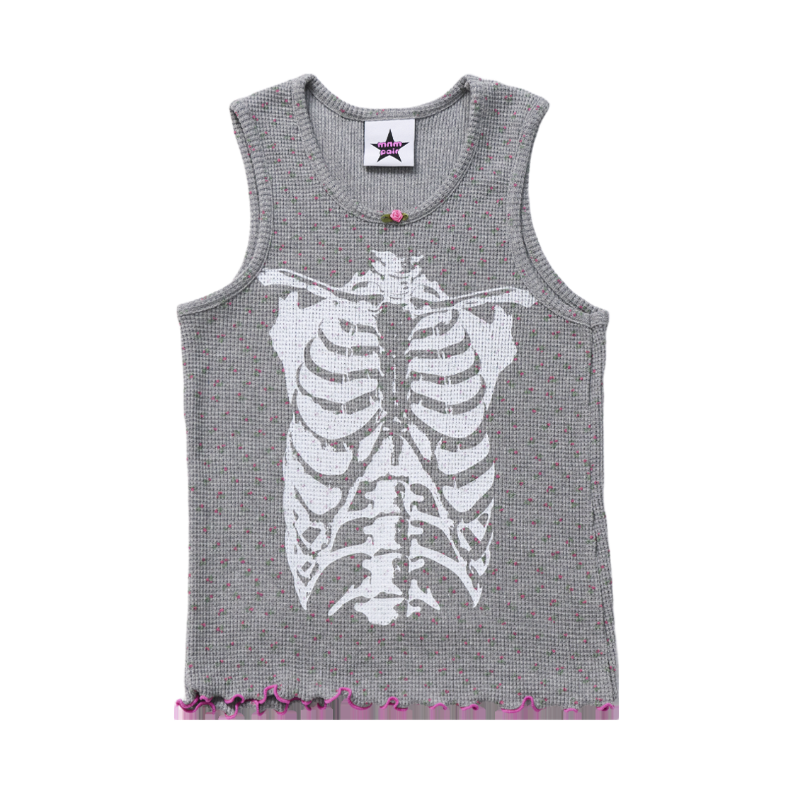 미니멀페어 플로랄 본 슬리브리스 그레이(mnmpair Floral Bone Sleeveless Gray)