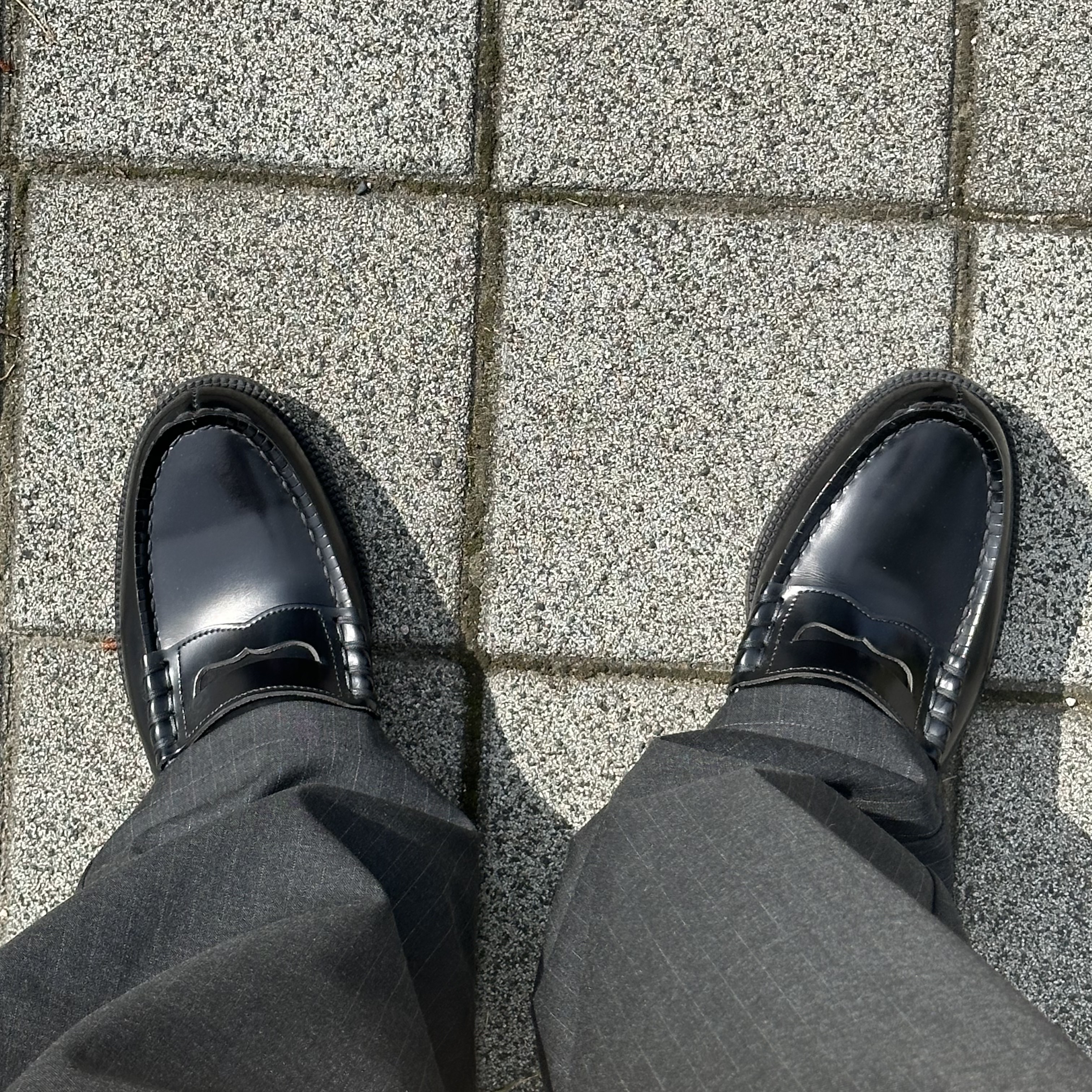 Haruta HS-906 Penny Loafer Black 착용 스타일 - 2