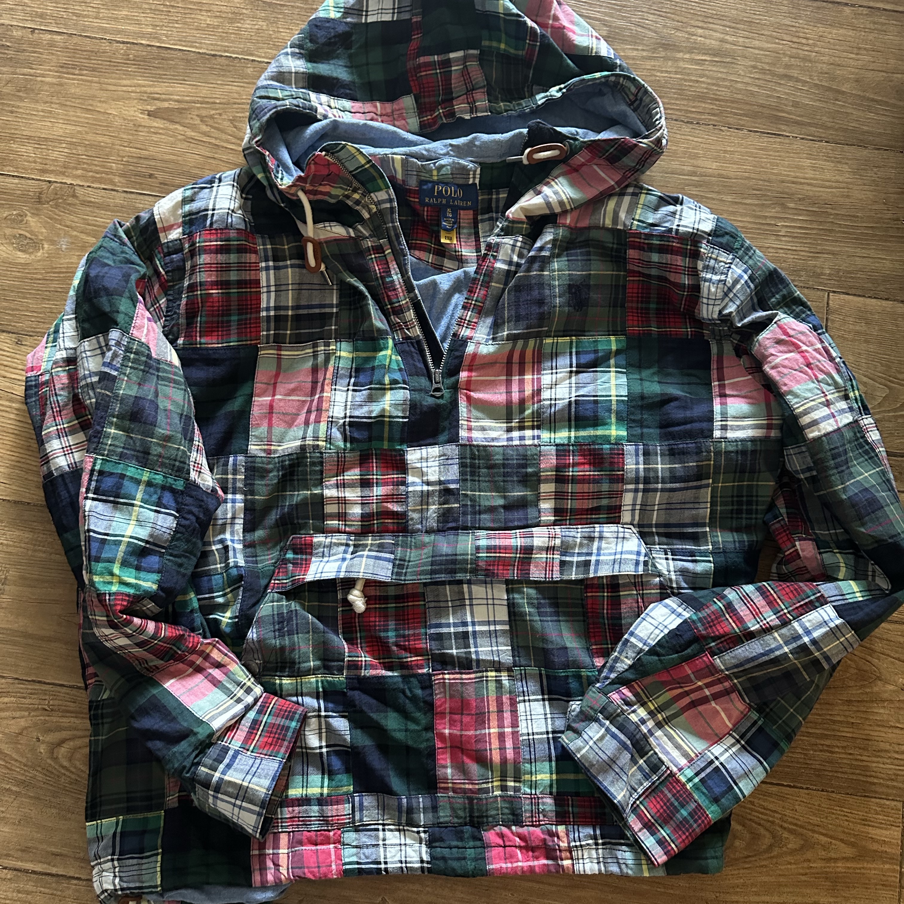 Supreme x GOODENOUGH Patchwork Madras Hooded Jacket Multicolor - 25SS 착용 스타일 - 2