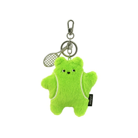 teaa00yg ALLTAGLICH Handmade Tennis Bear Keyring NeonGreen