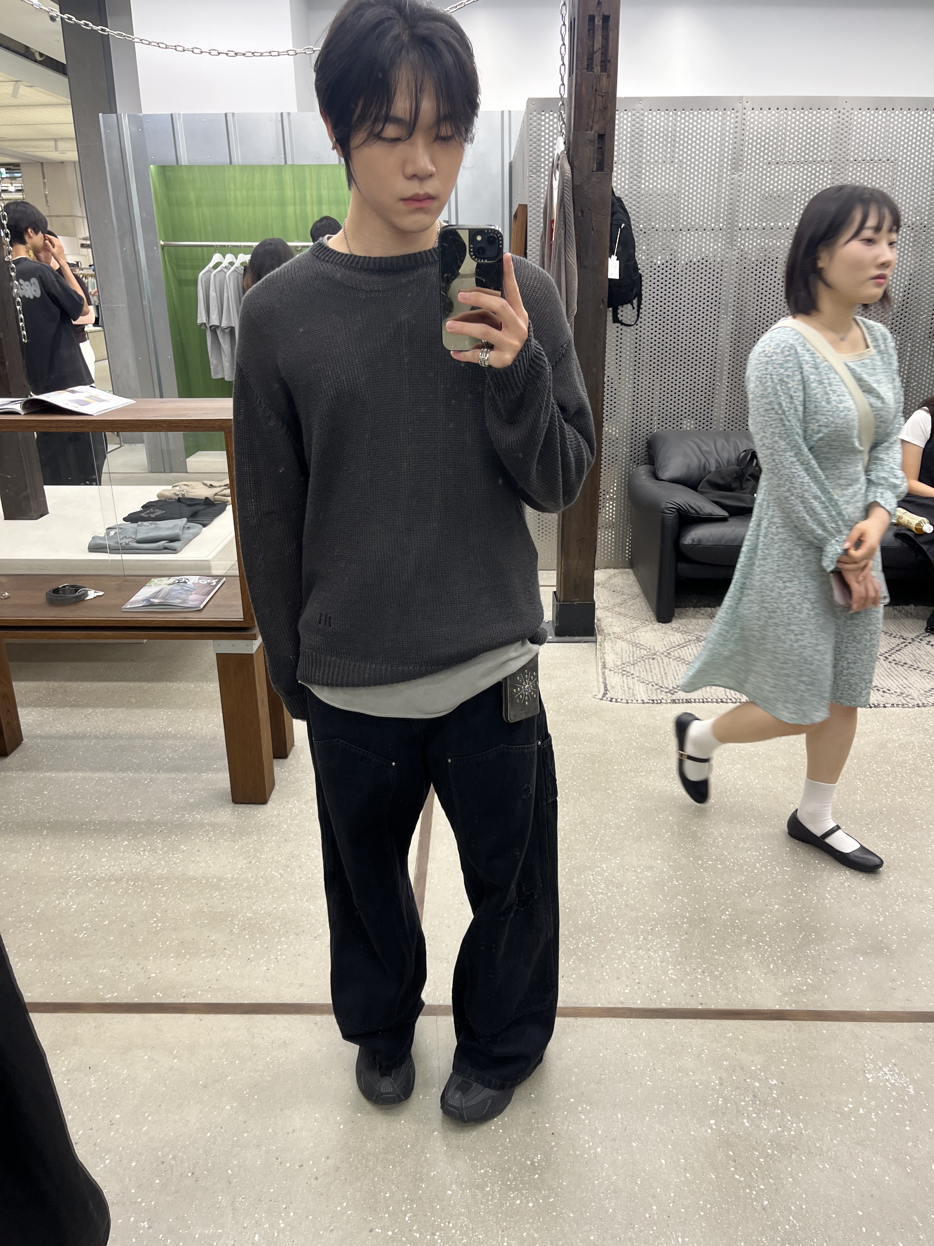Polyteru Human Index Human Loosed Half Zip Knit Gray, [프리오더] Polyteru Rivet Card Wallet Black 착용 스타일
