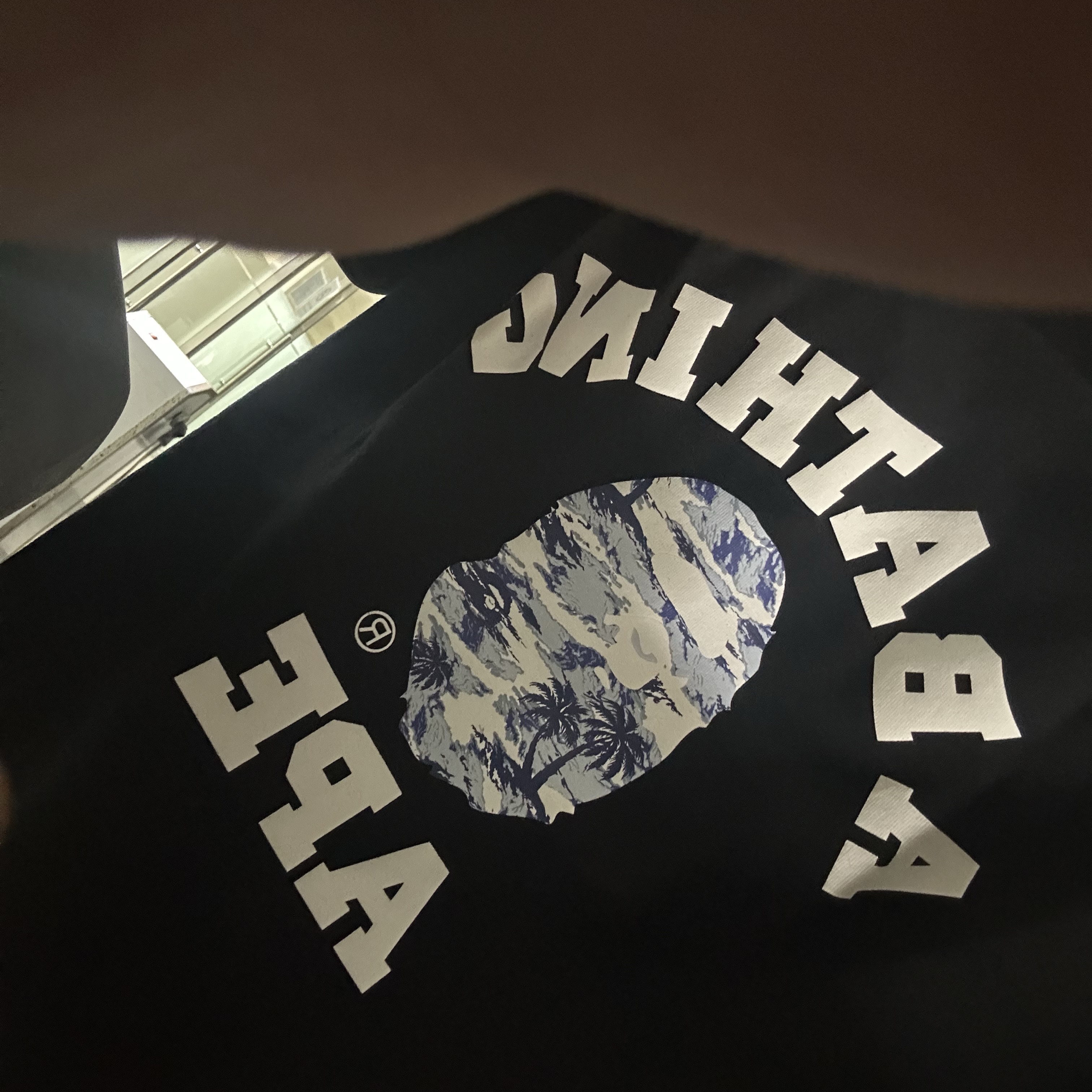 BAPE Palm Tree Camo College T-Shirt Black Blue, Apple Airpods Pro 2nd Gen with MagSafe Charging Case USB C (Korean Ver.) 착용 스타일 - 2