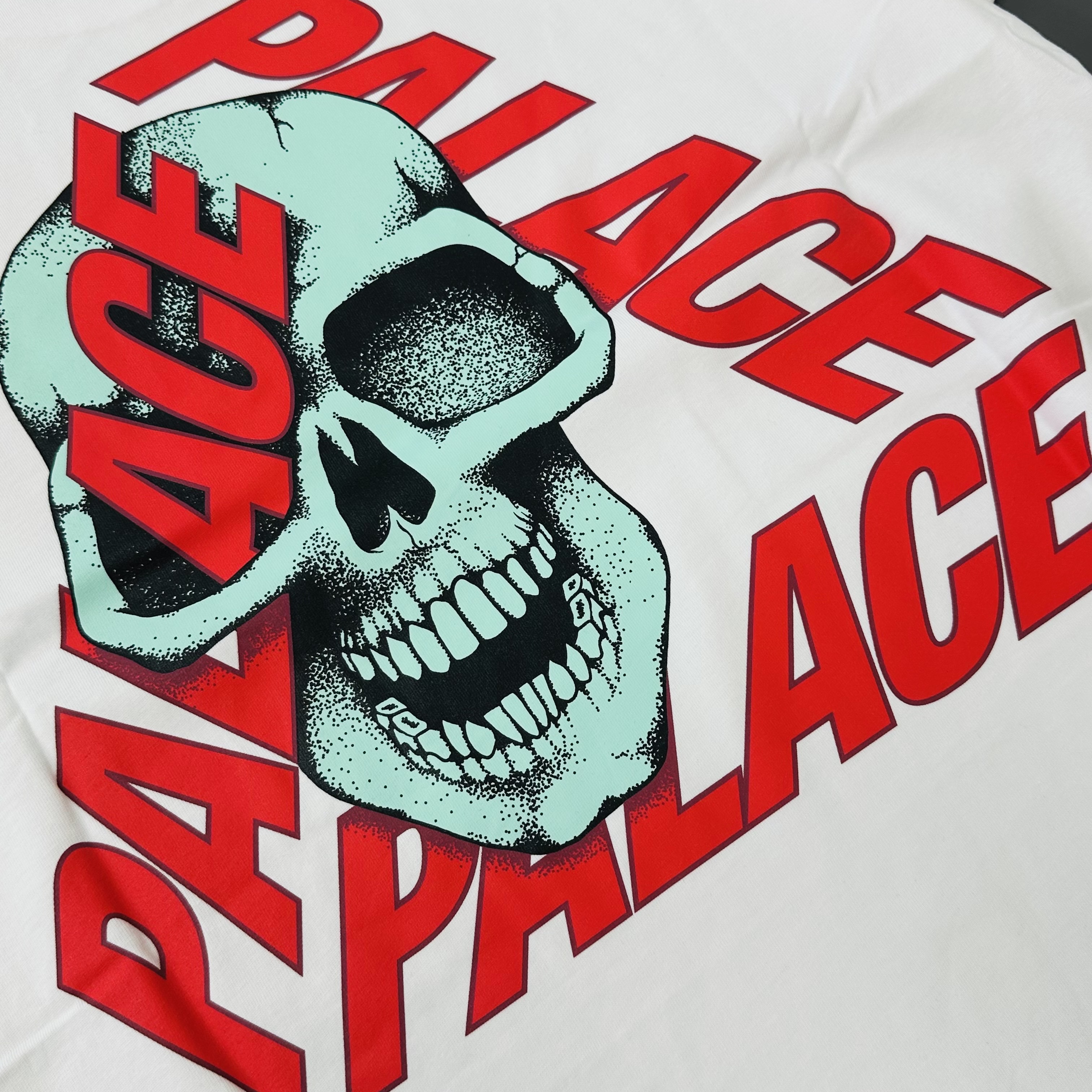 Palace P3 Skull T-Shirt White - 25SS 착용 스타일 - 1
