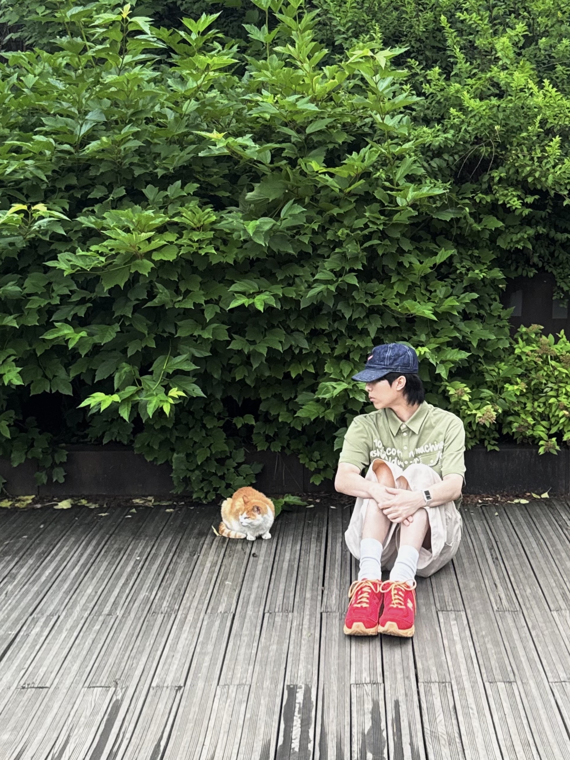 Human Made Denim Work Cap Indigo, New Balance 509 Deep Red 착용 스타일 - 6