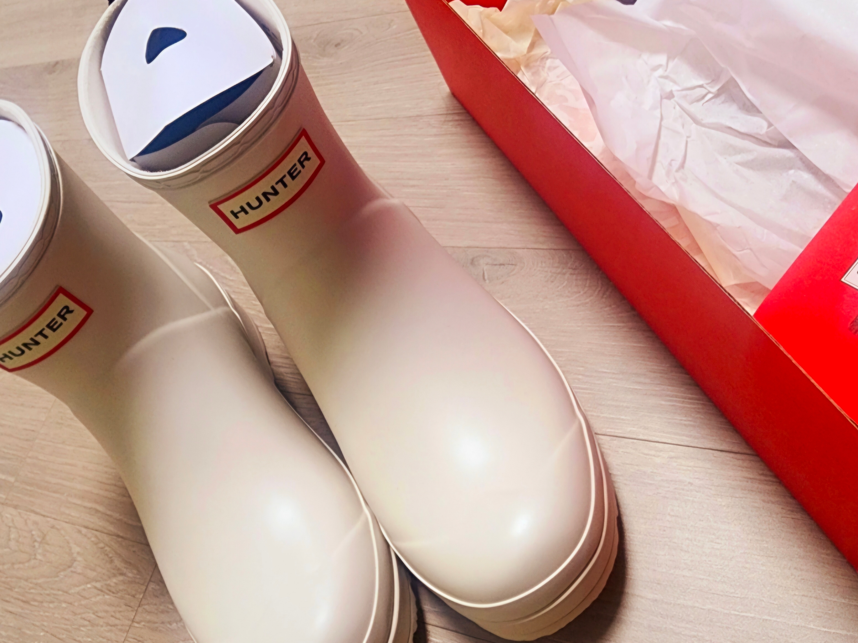 (W) Hunter Play Short Wellington Boots Cast 착용 스타일
