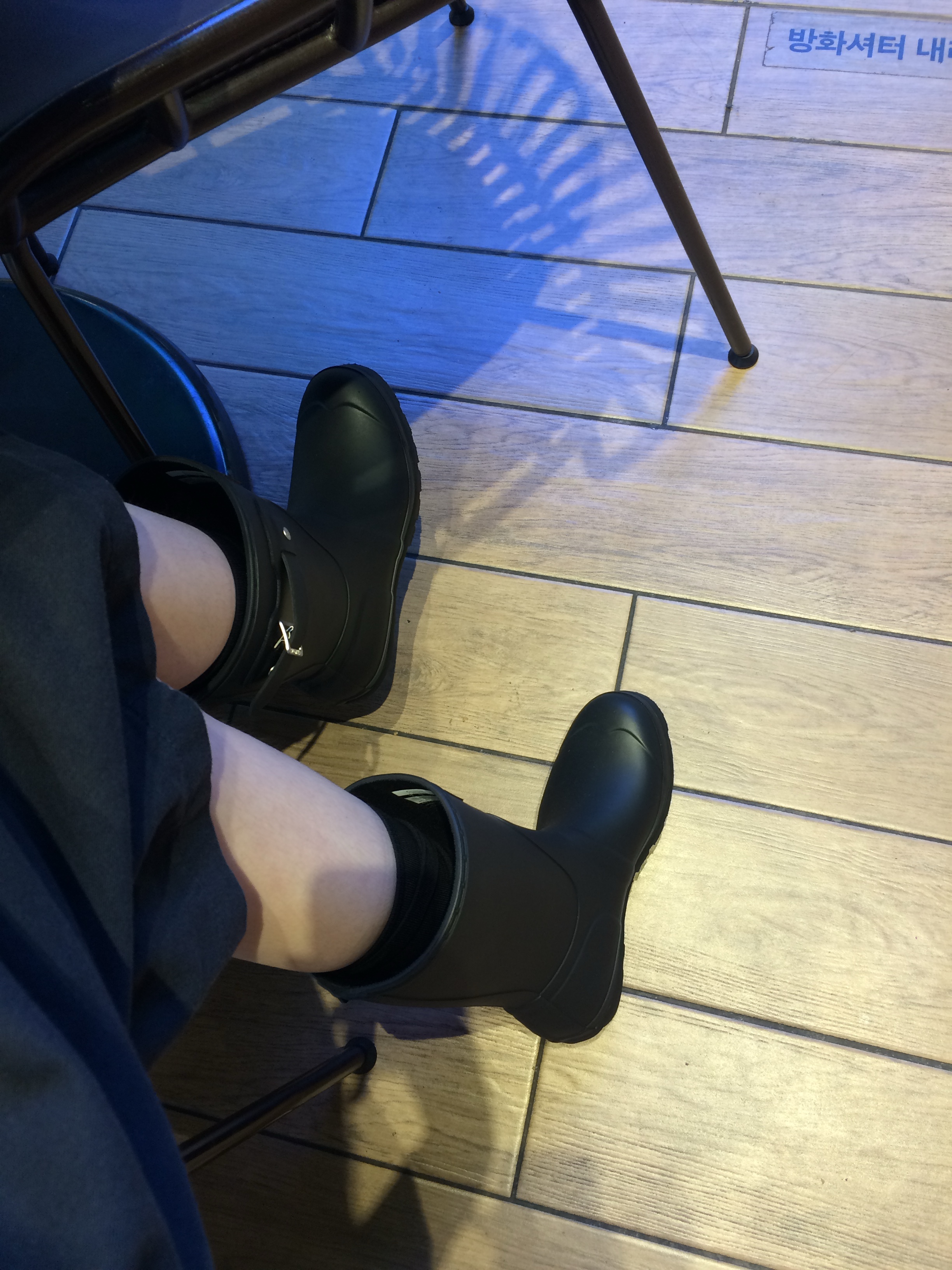(W) Hunter Original Short Rain Boots Black 착용 스타일