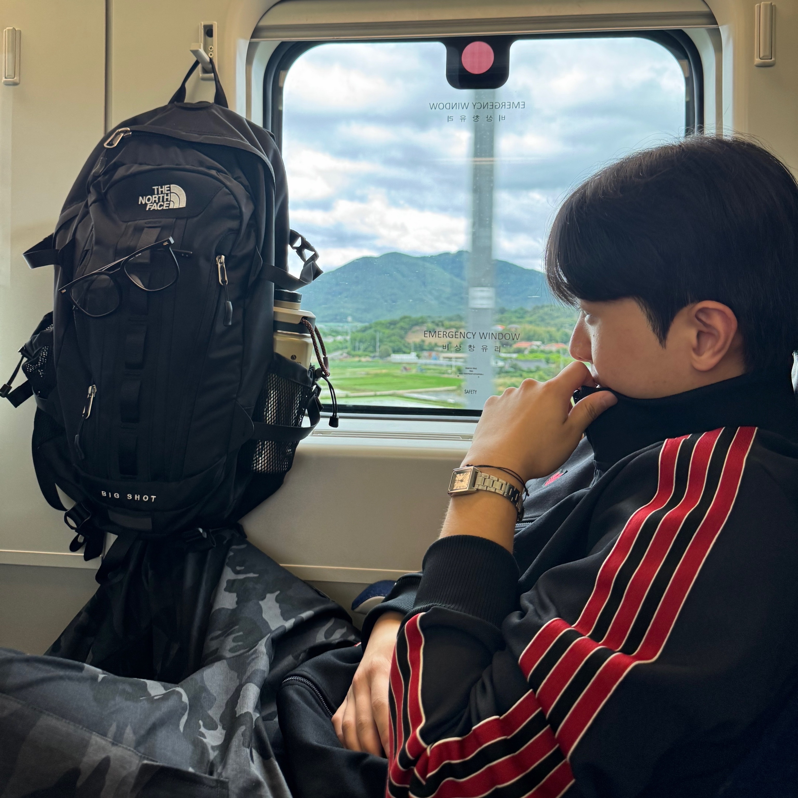 The North Face Big Shot Black, Adidas Manchester United Terrace Icon Track Top Black - KR Sizing 착용 스타일 - 1