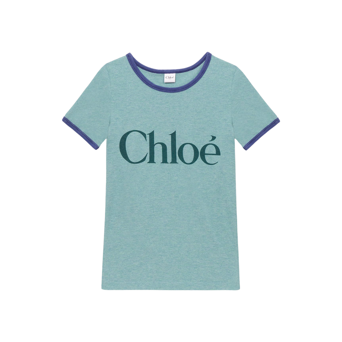 CH25AJH2417397X (W) Chloe Cotton Mix Jersey Fitted Logo T-Shirt Green