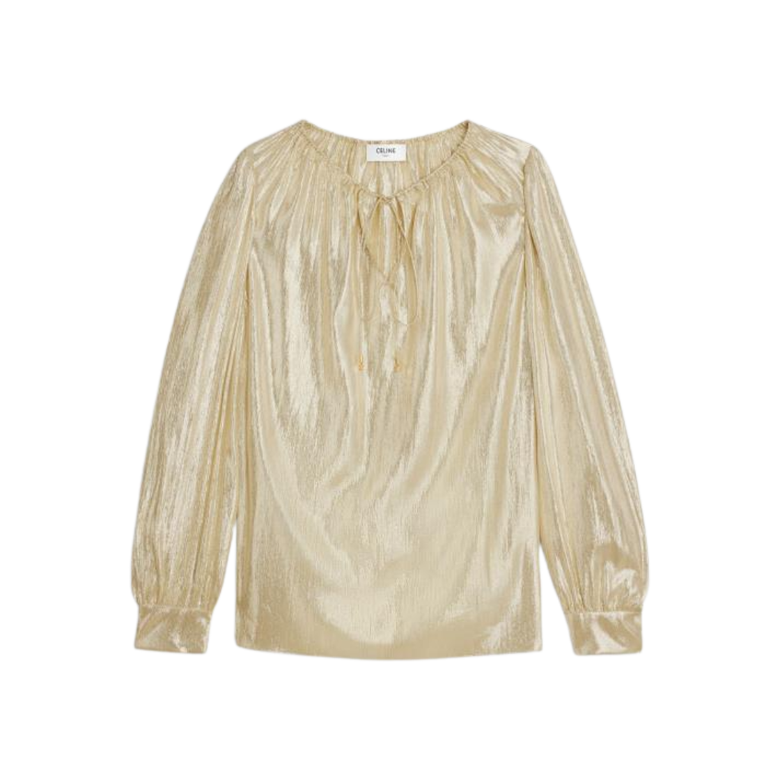 2B393071N-35OC (W) Celine Knotted Folk Blouse Beige