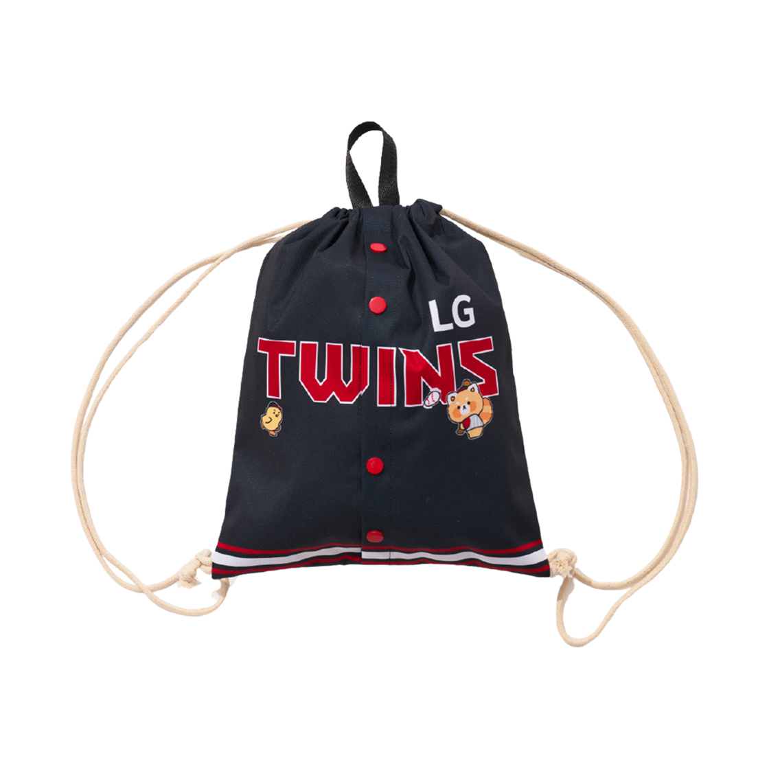 - Lessey & Friends x KBO The Strongest Lessey Victory Graphic Button Gym Sack Black LG Twins