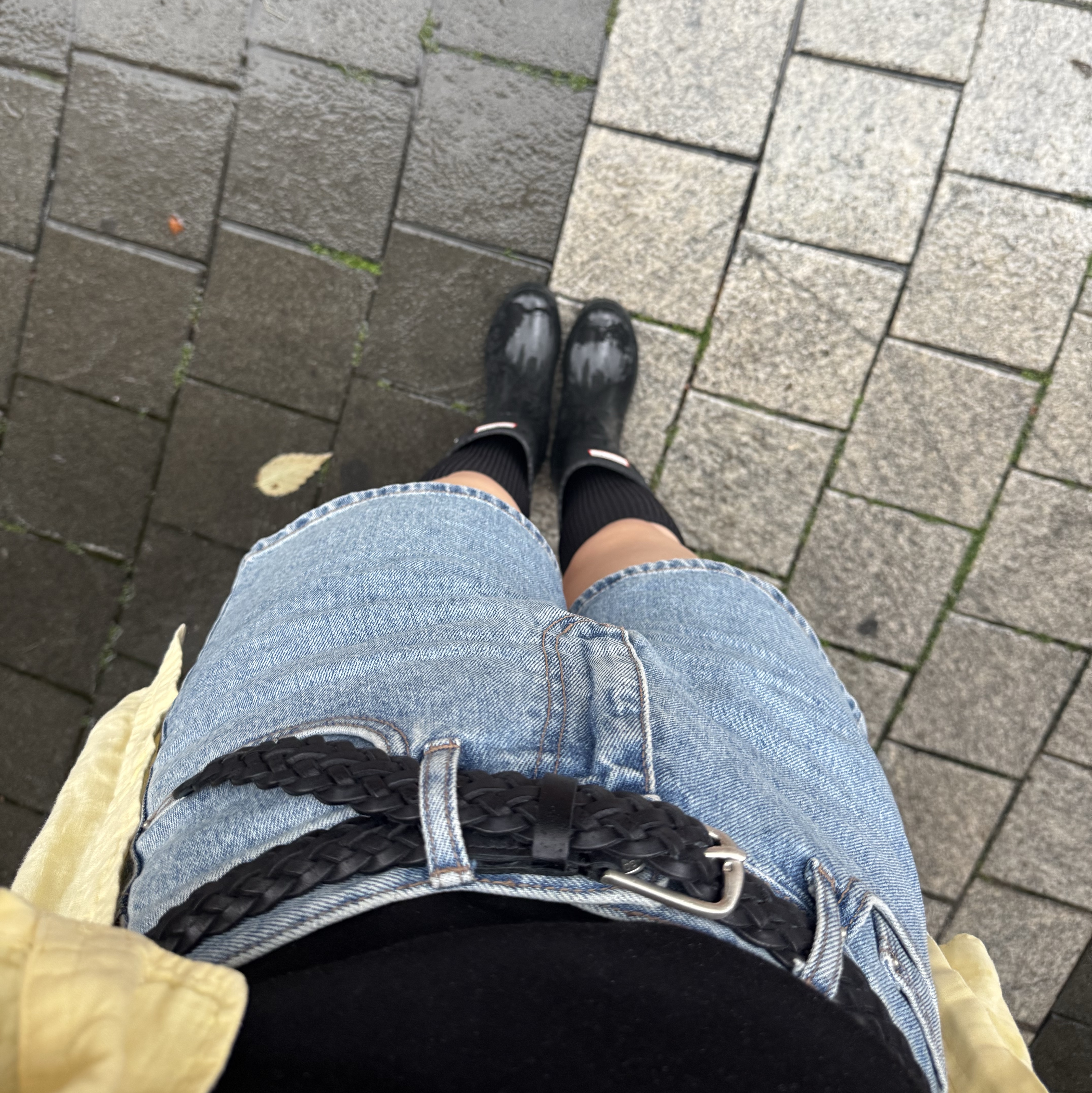 (W) Hunter Original Short Rain Boots Black 착용 스타일