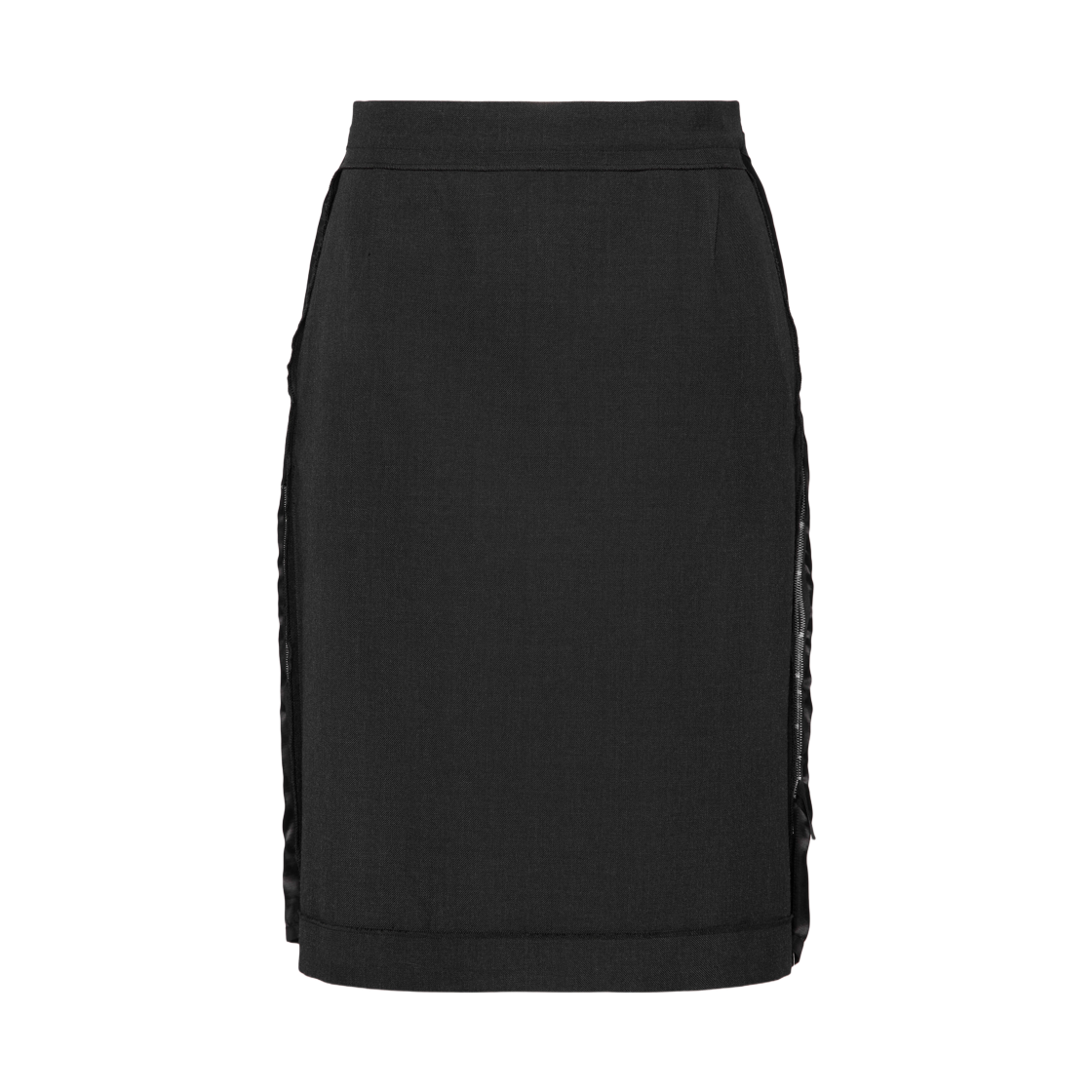 S51ME0045MTN107855M (W) Maison Margiela Midi Skirt Carbon Melange Black