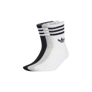 Adidas 3-Stripes Crew Socks White Medium Grey Heather (3 Pack)