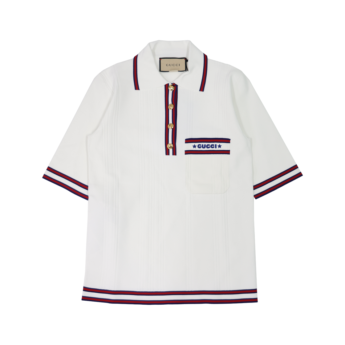 ITVIBST3W3GG GUCCI Stretch Viscose Polo Top White