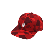 BAPE Color Camo Ape Head One Point Panel Cap Red