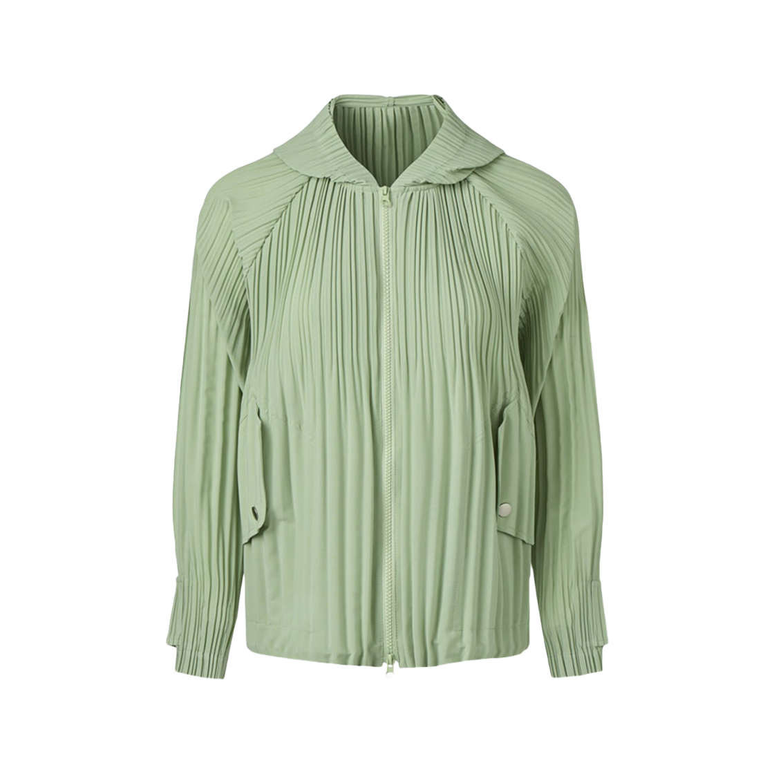 몽플리쎄 여성 퍼프 볼륨 플리츠 후드 점퍼 민트(Monplisse Women Puffy Pleats Hoodie Zip Up Mint) - 1