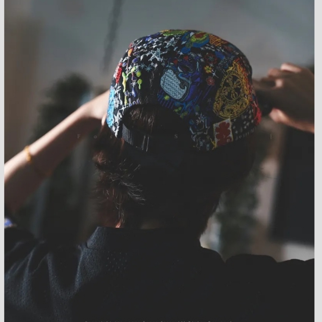 Supreme AOI Embroidered Camp Cap Black - 25SS 착용 스타일 - 2