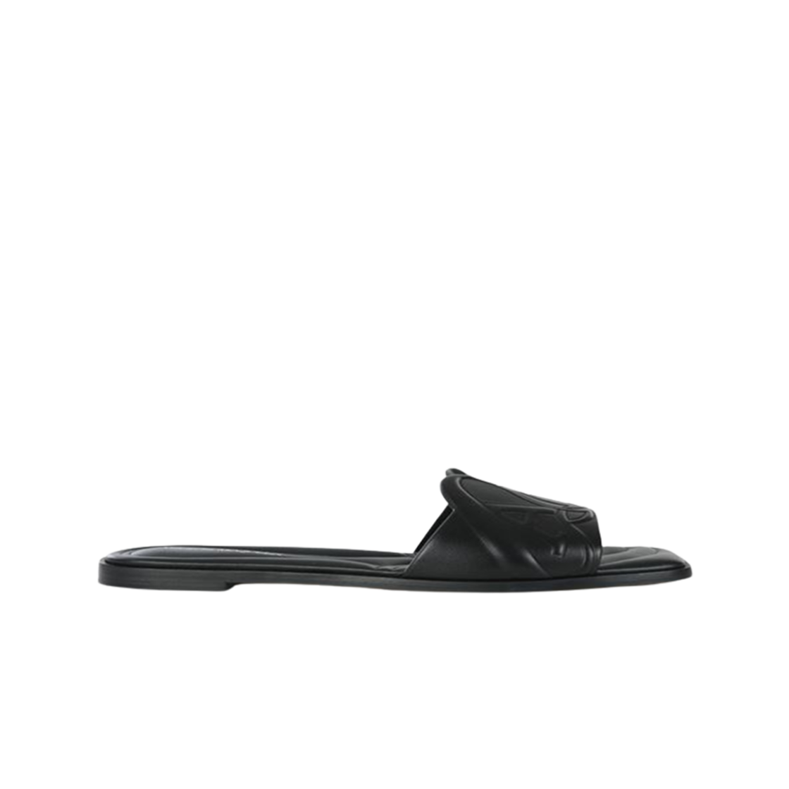 (W) 알렉산더 맥퀸 더 실 엠보스 슬라이드 블랙((W) Alexander McQueen The Seal Embossed Slide Black) - 1